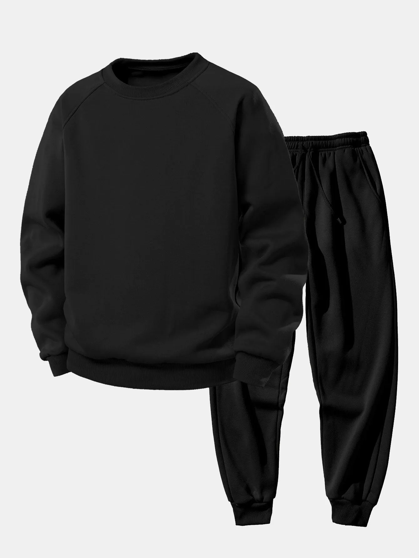 Basic Crew Neck Sweatshirt & Jogger Pants sold by Hoooyi product image thumbnail 3