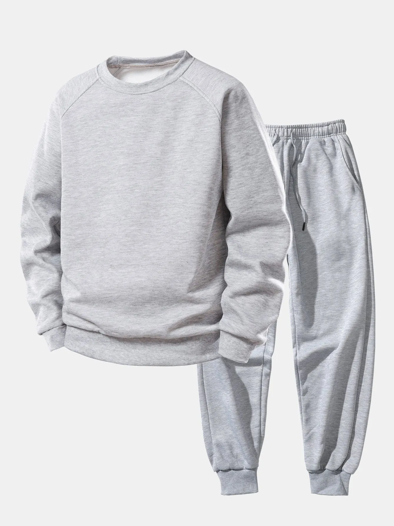 Basic Crew Neck Sweatshirt & Jogger Pants sold by Hoooyi