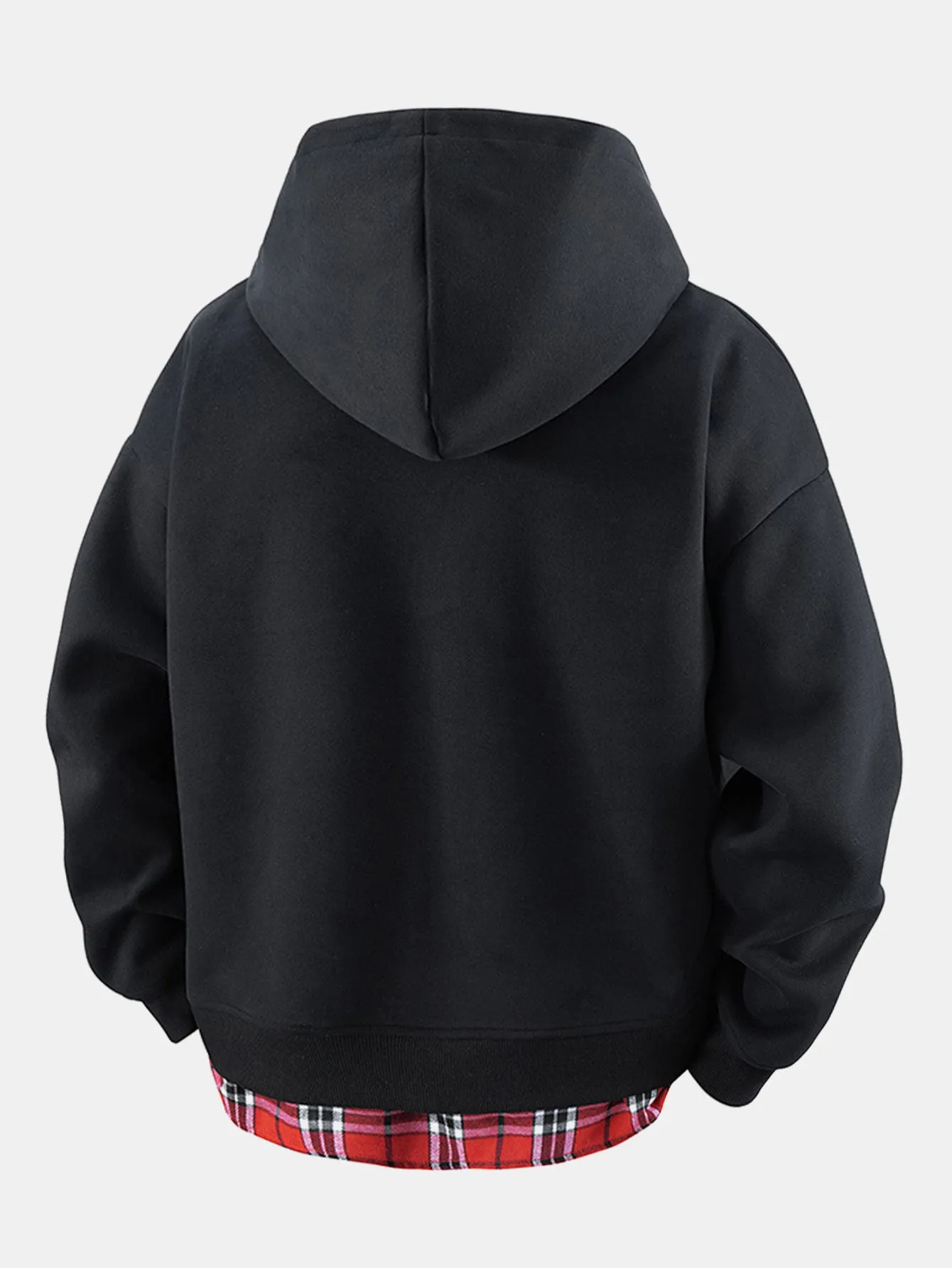 2 In 1 Plaid Zipper Kangaroo Pocket Hoodie sold by Hoooyi product image thumbnail 4
