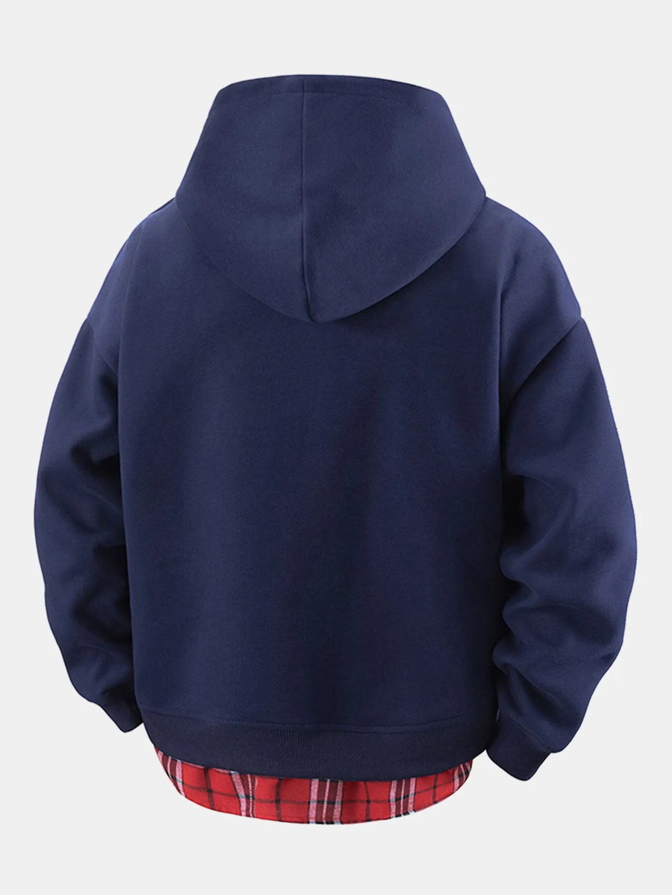 2 In 1 Plaid Zipper Kangaroo Pocket Hoodie sold by Hoooyi product image thumbnail 2