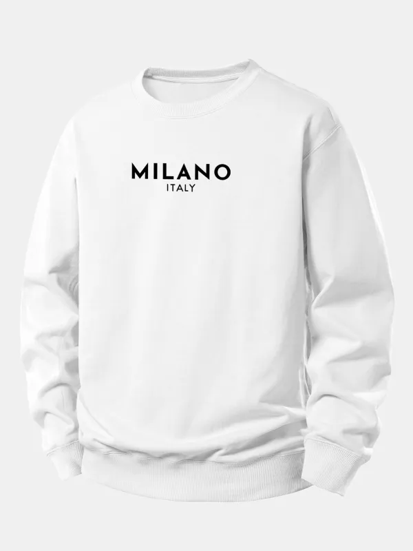 Milano Print Relax Fit Sweatshirt sold by Hoooyi