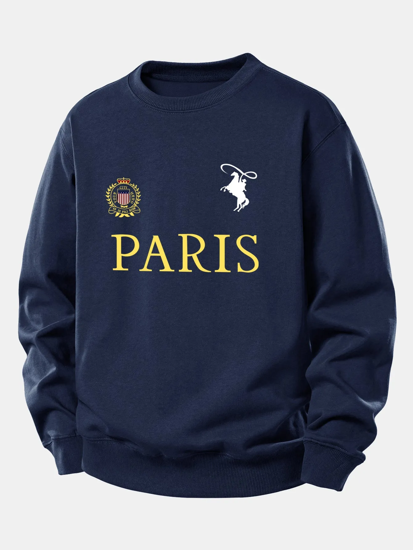 Paris Print Relax Fit Sweatshirt sold by Hoooyi