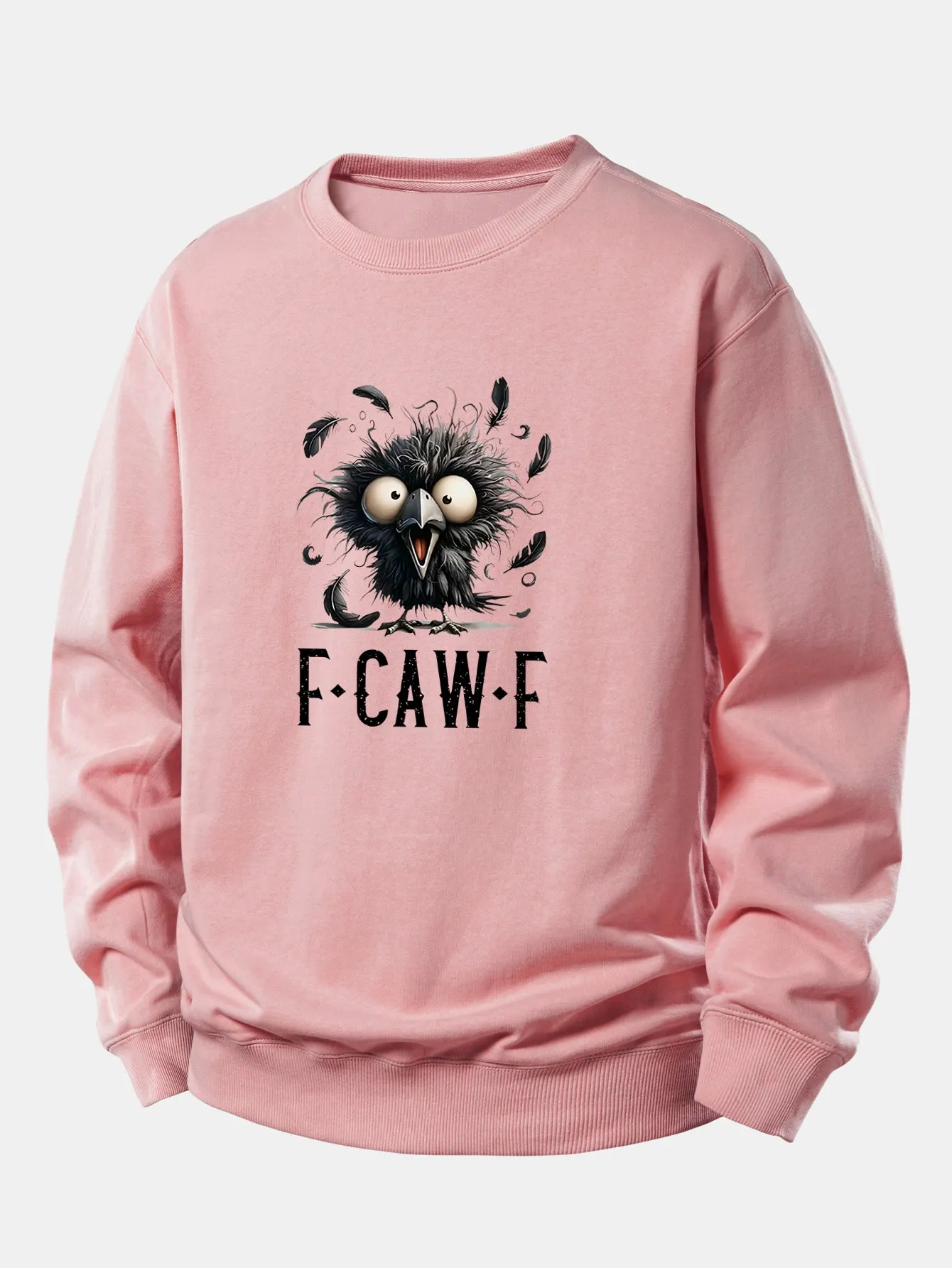 Crow Print Relax Fit Sweatshirt sold by Hoooyi product image thumbnail 2