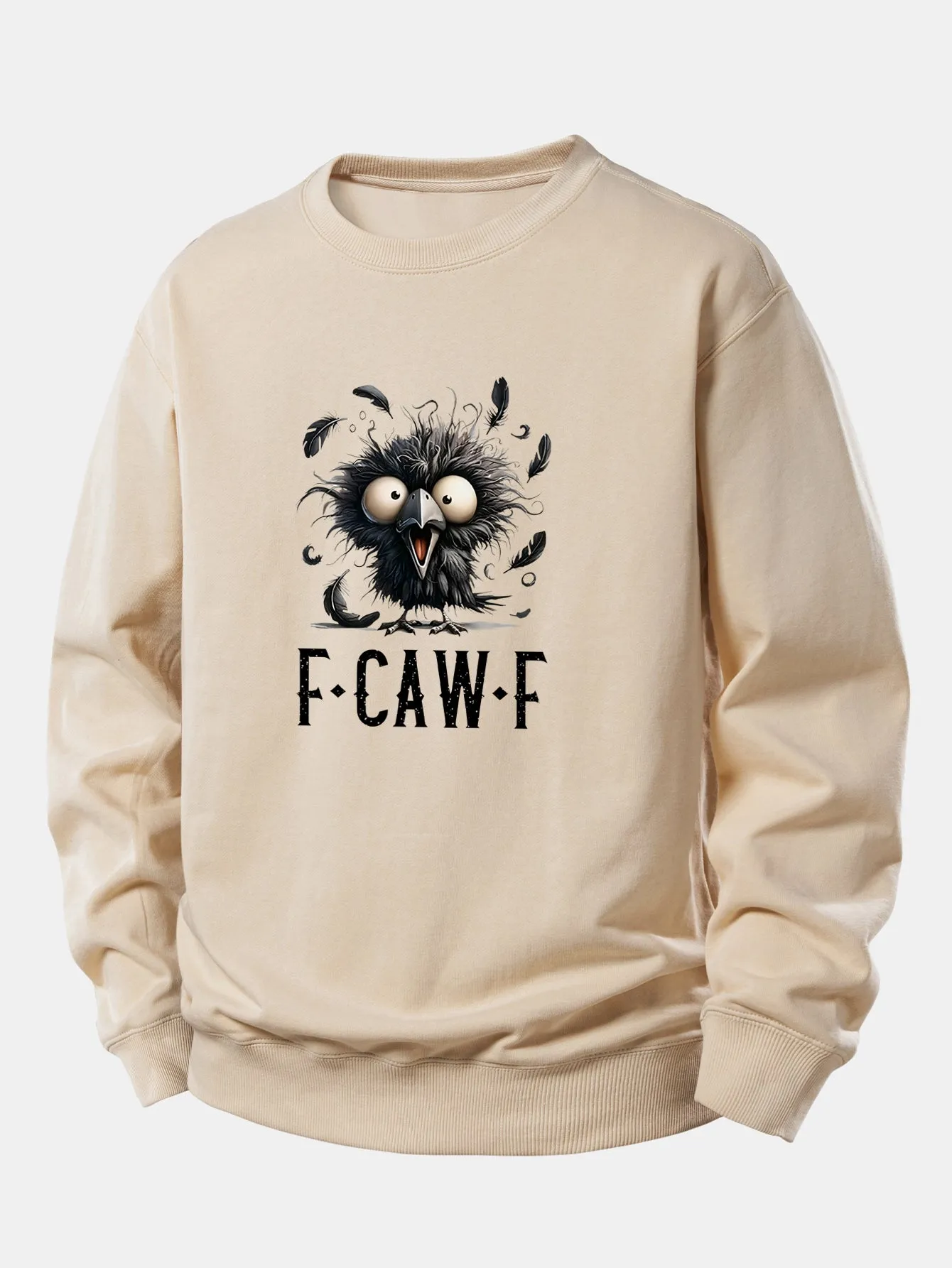 Crow Print Relax Fit Sweatshirt sold by Hoooyi product image thumbnail 3