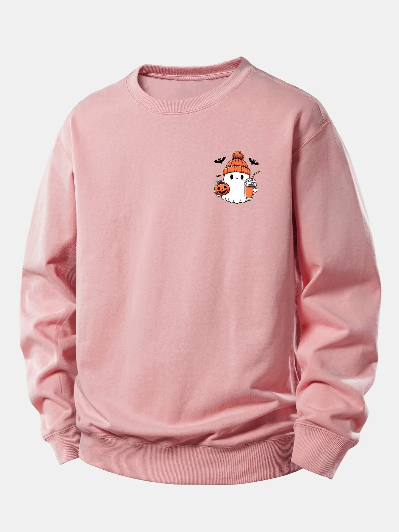 Halloween Ghost Pumpkin Print Relax Fit Sweatshirt sold by Hoooyi product image thumbnail 2