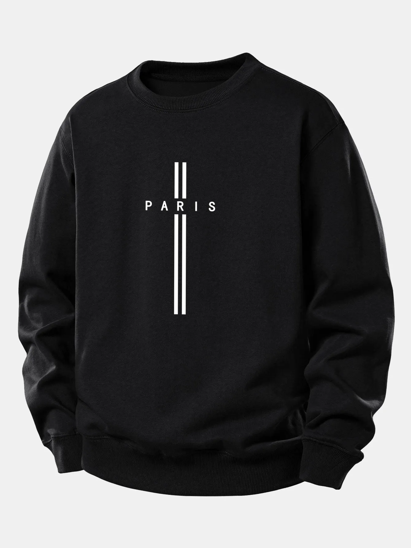 Paris Stripe Print Relax Fit Sweatshirt sold by Hoooyi product image thumbnail 5