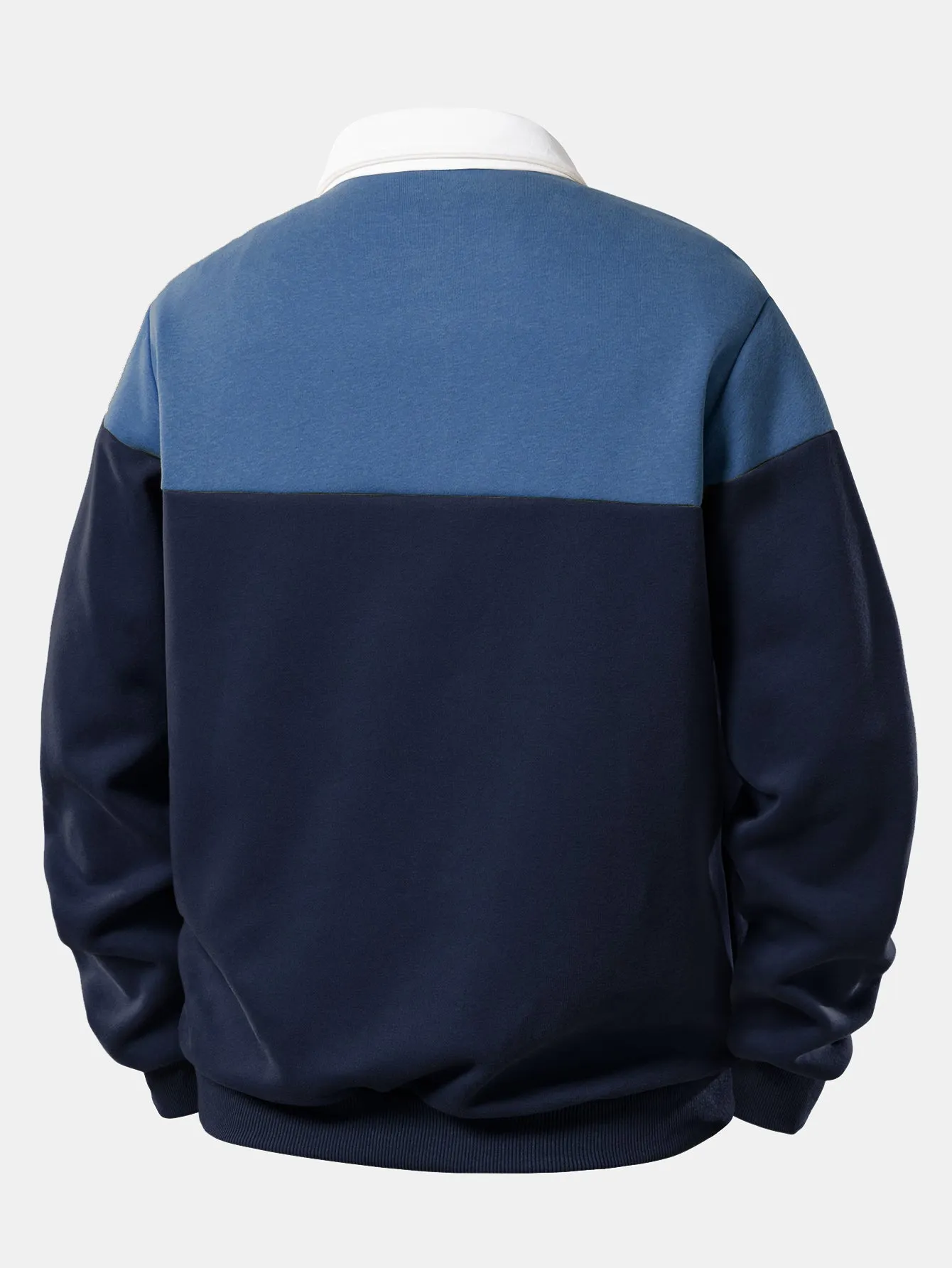 Contrast Polo Collar Sweatshirt sold by Hoooyi product image thumbnail 2
