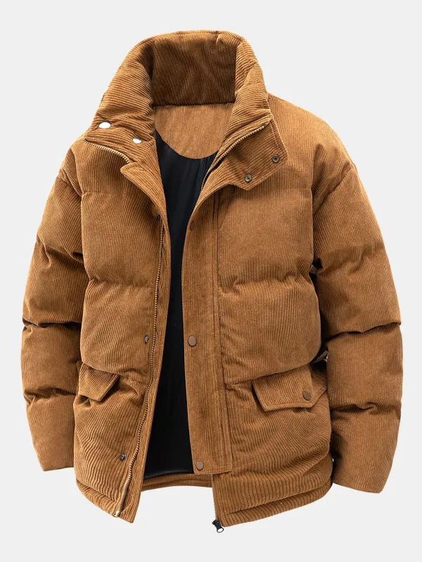 Corduroy Puffer Jacket sold by Hoooyi