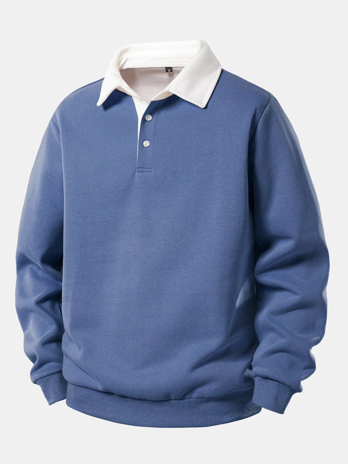 Contrast Polo Collar Sweatshirt sold by Hoooyi product image thumbnail 5