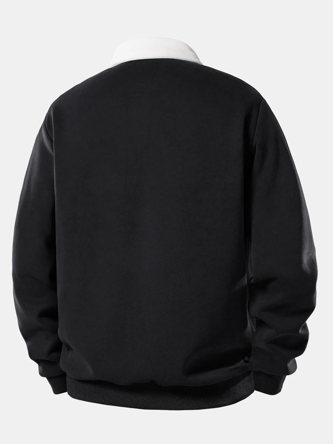 Contrast Polo Collar Sweatshirt sold by Hoooyi product image thumbnail 4