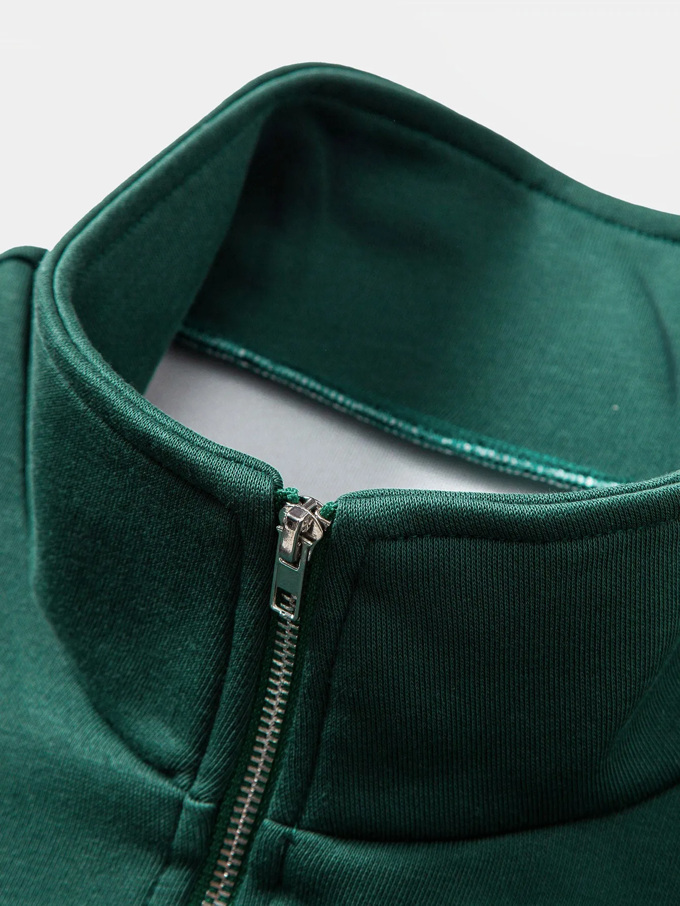 Relax Fit Contrast Color Quarter Zip Sweatshirt sold by Hoooyi product image thumbnail 3