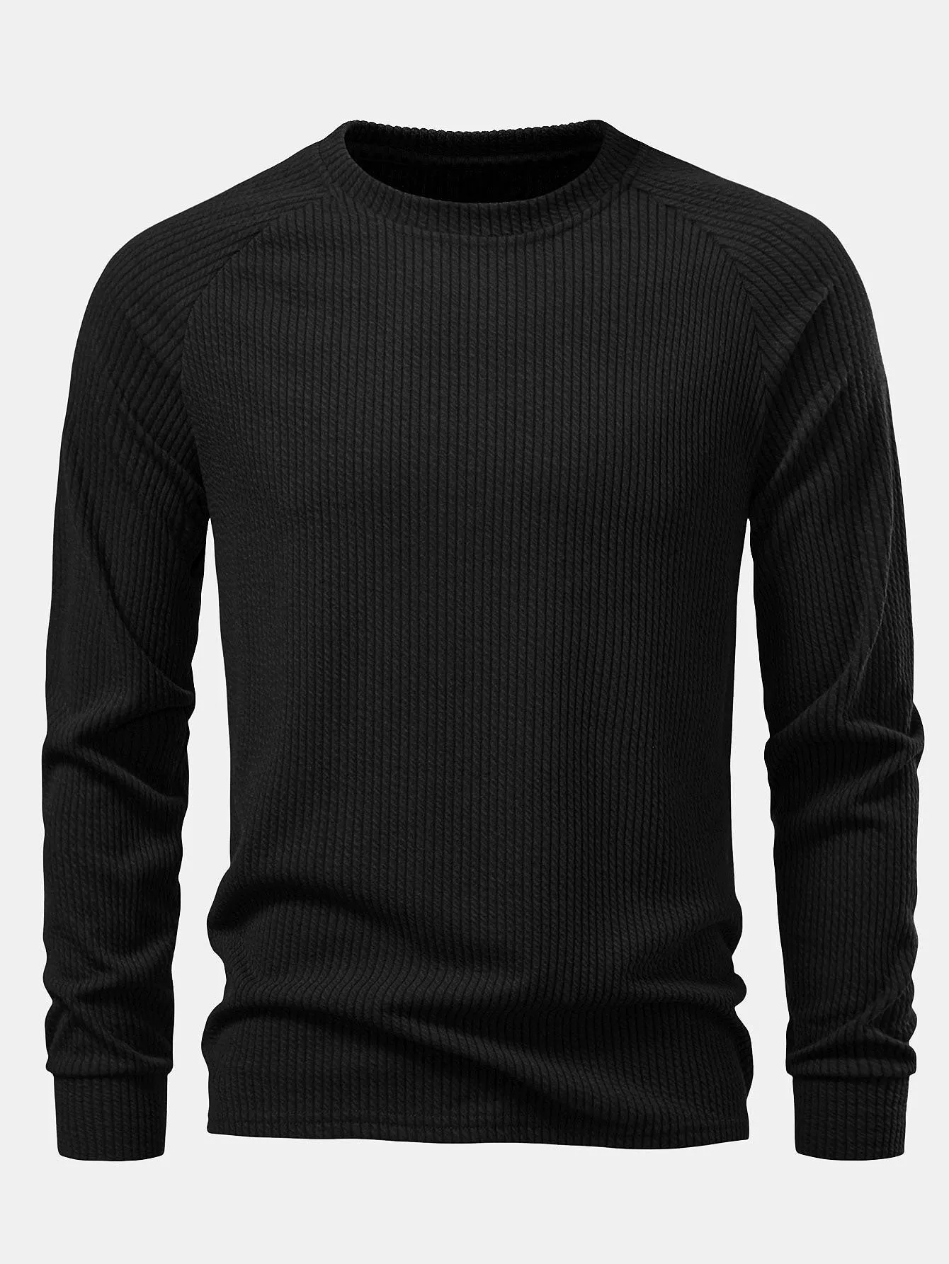 Long Sleeve Ribbed T-Shirt sold by Hoooyi product image thumbnail 3