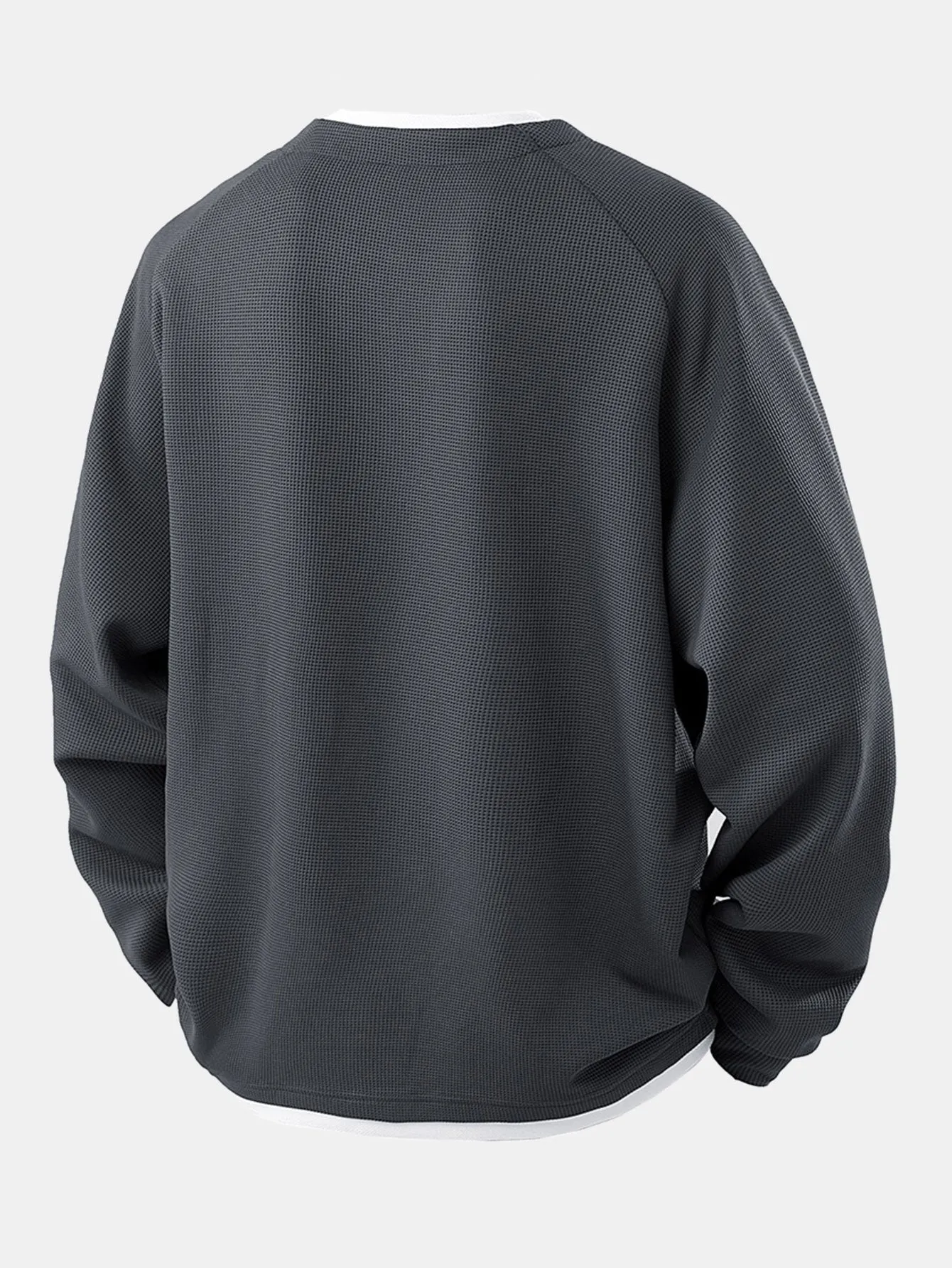 Raglan Sleeve 2 In 1 Waffle T-Shirt & Single Pleat Drawstring Straight Leg Pants sold by Hoooyi product image thumbnail 5