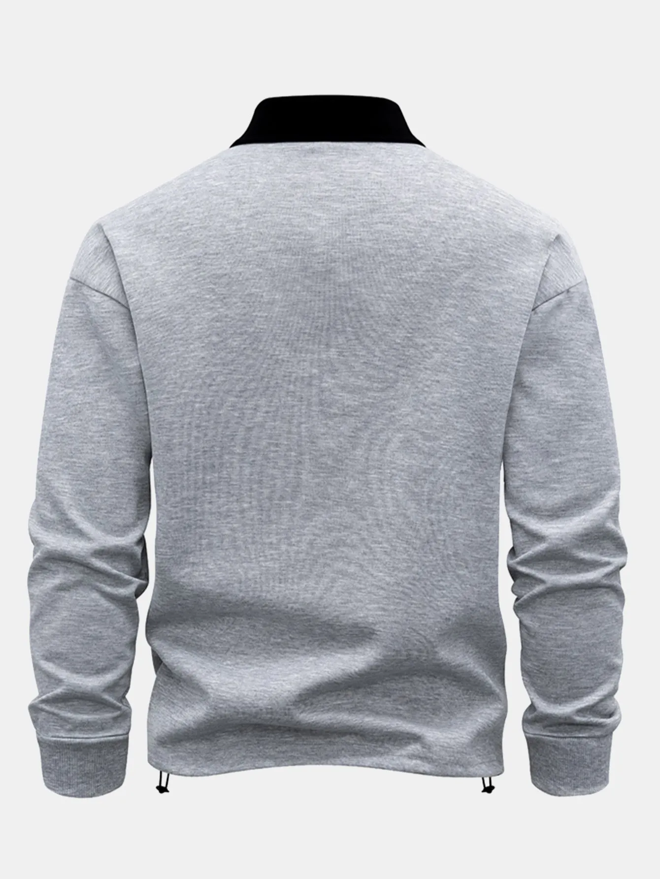 Contrast Zipper Polo Collar Sweatshirt sold by Hoooyi product image thumbnail 2