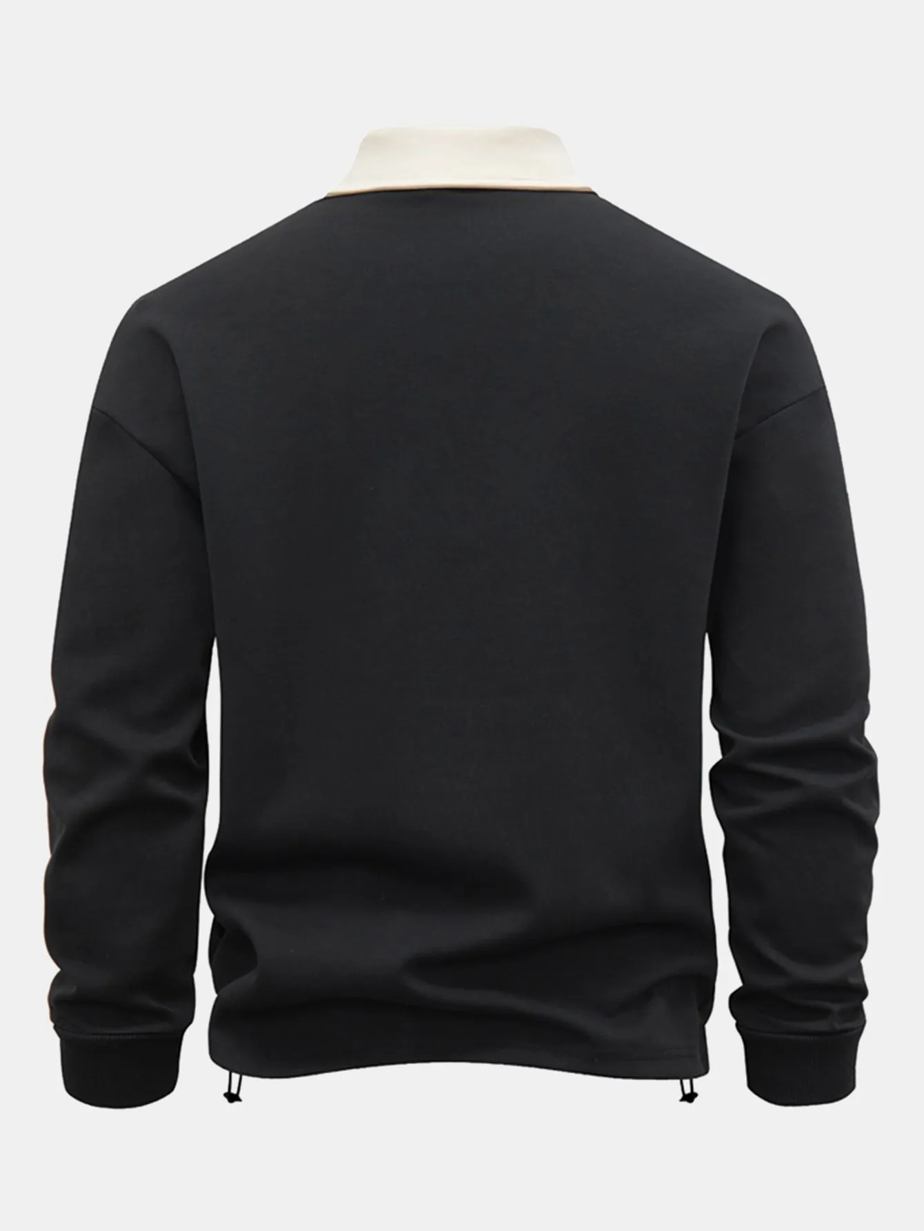 Contrast Zipper Polo Collar Sweatshirt sold by Hoooyi product image thumbnail 4