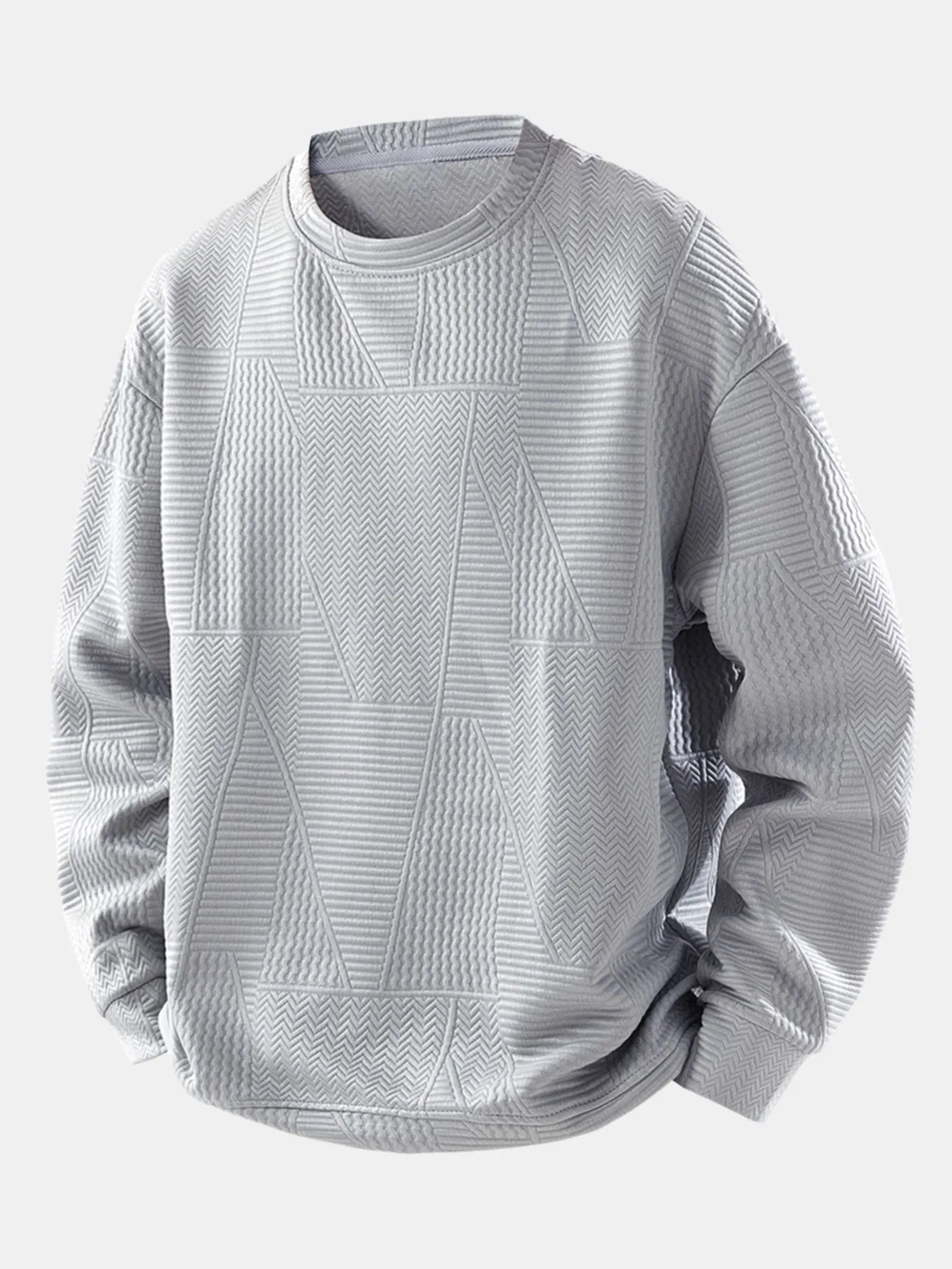 Relax Fit Geometric Jacquard Sweatshirt sold by Hoooyi product image thumbnail 2