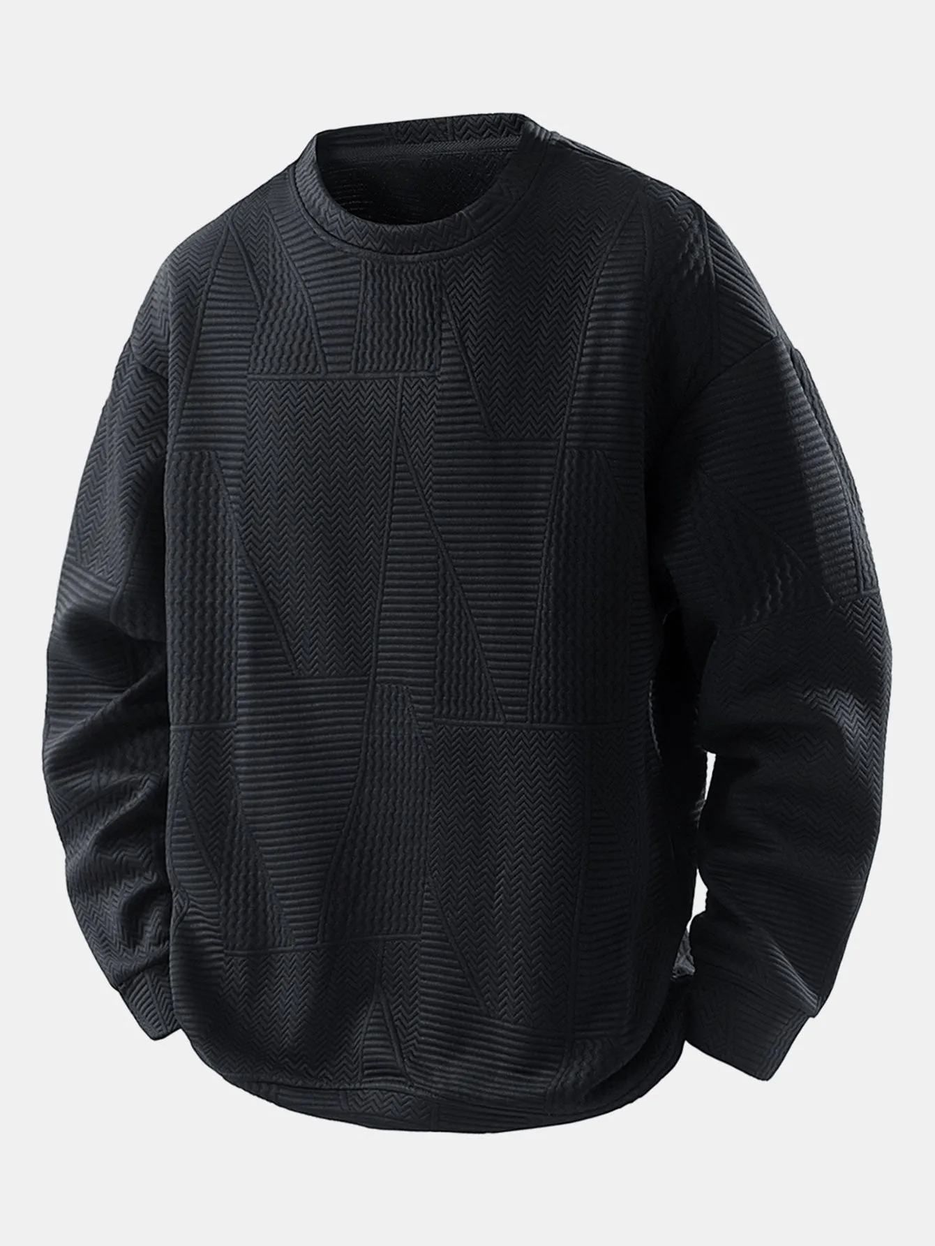 Relax Fit Geometric Jacquard Sweatshirt sold by Hoooyi product image thumbnail 3