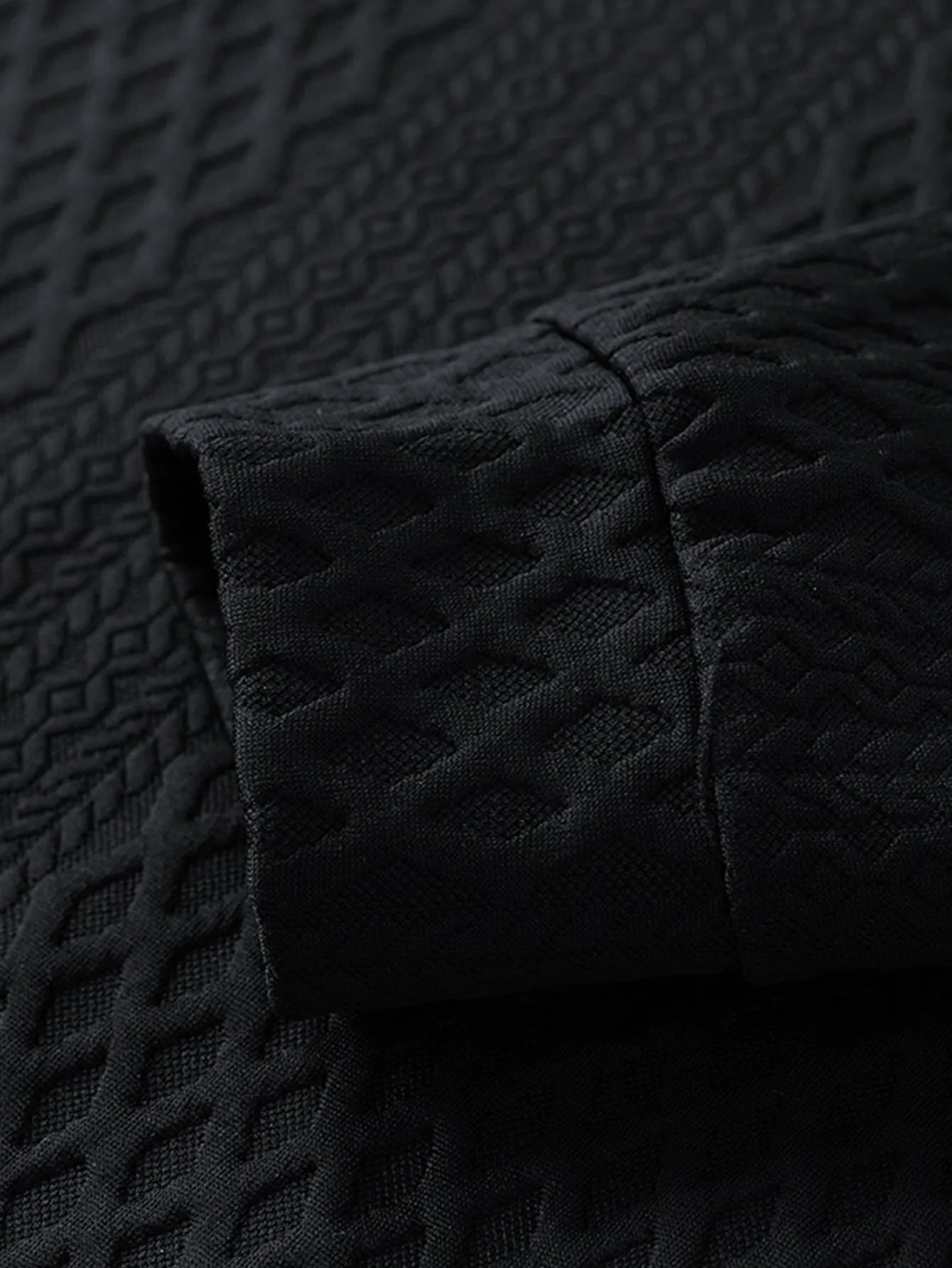 Relax Fit Geometric Jacquard Crew Neck Sweatshirt sold by Hoooyi product image thumbnail 5