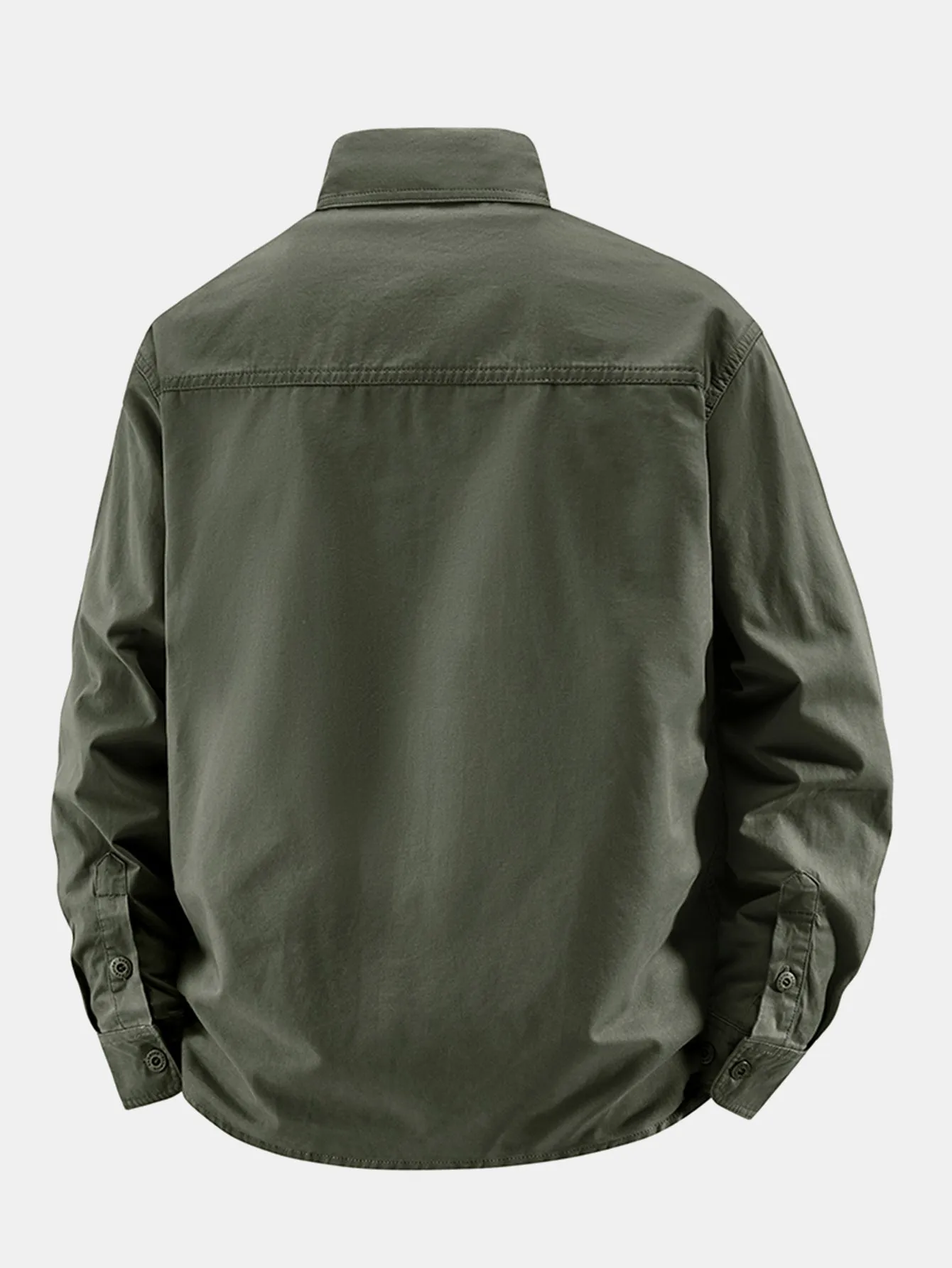 Long Sleeve Utility Shirt With Pockets sold by Hoooyi product image thumbnail 4