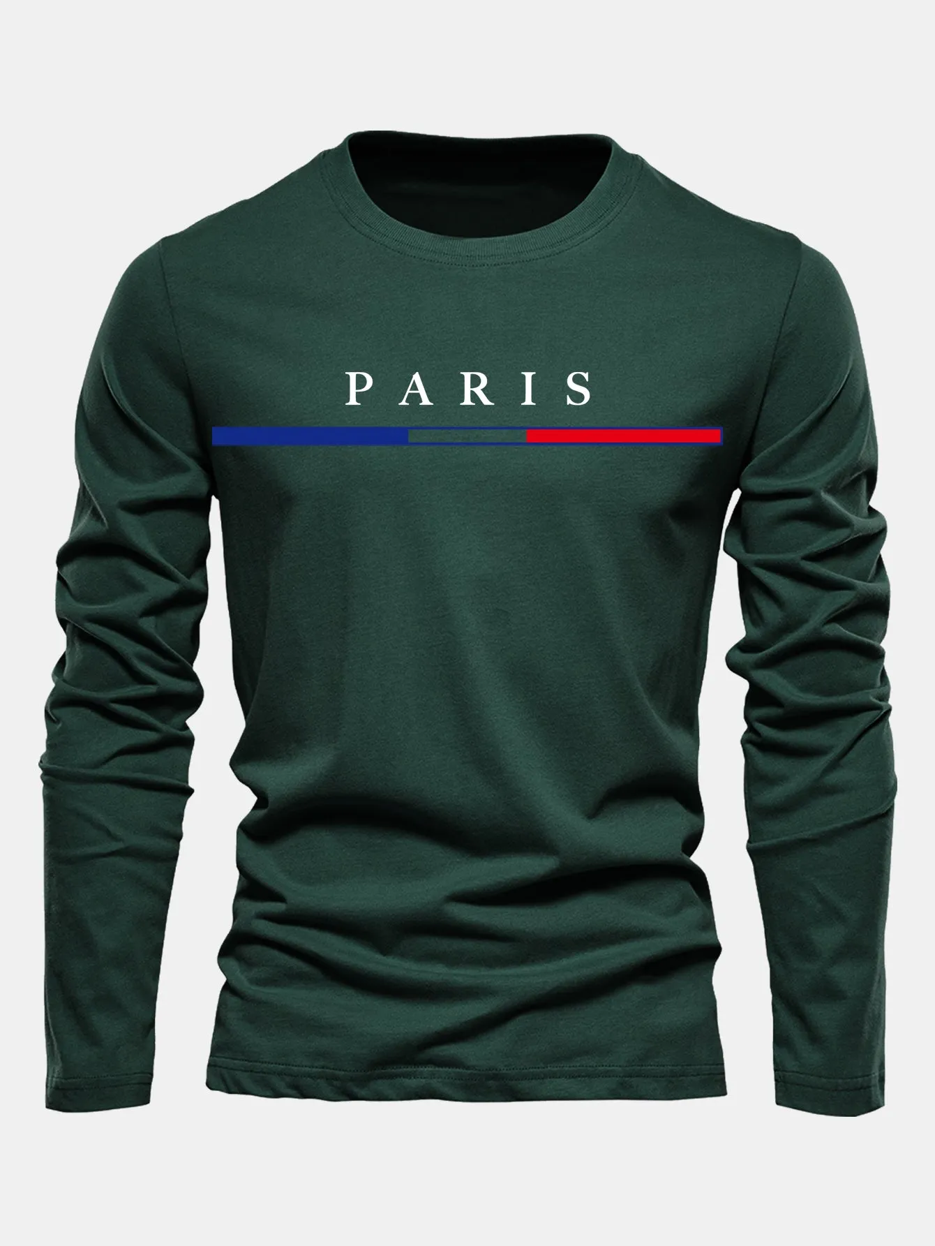 Long Sleeve Paris Print Cotton T-Shirt sold by Hoooyi product image thumbnail 5