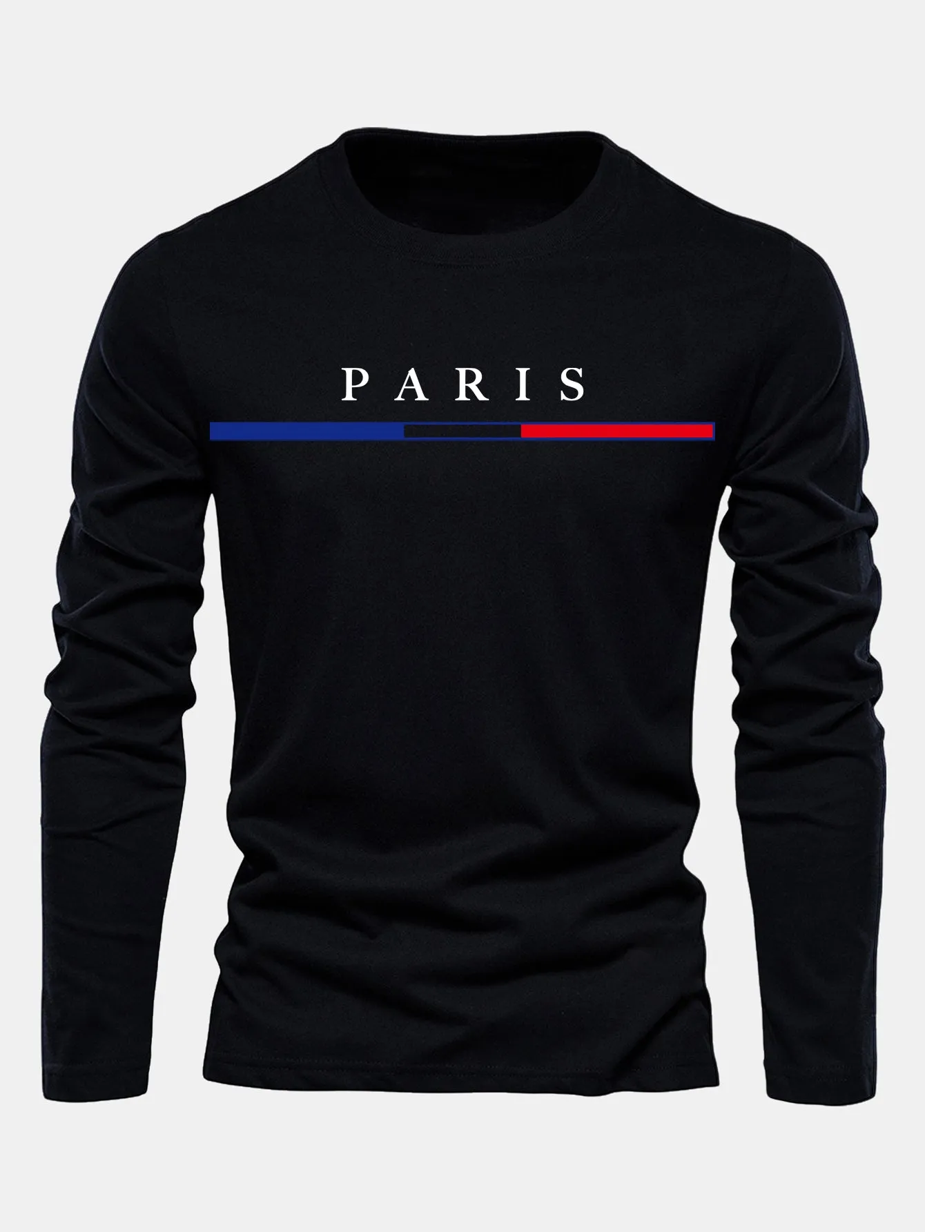 Long Sleeve Paris Print Cotton T-Shirt sold by Hoooyi product image thumbnail 2