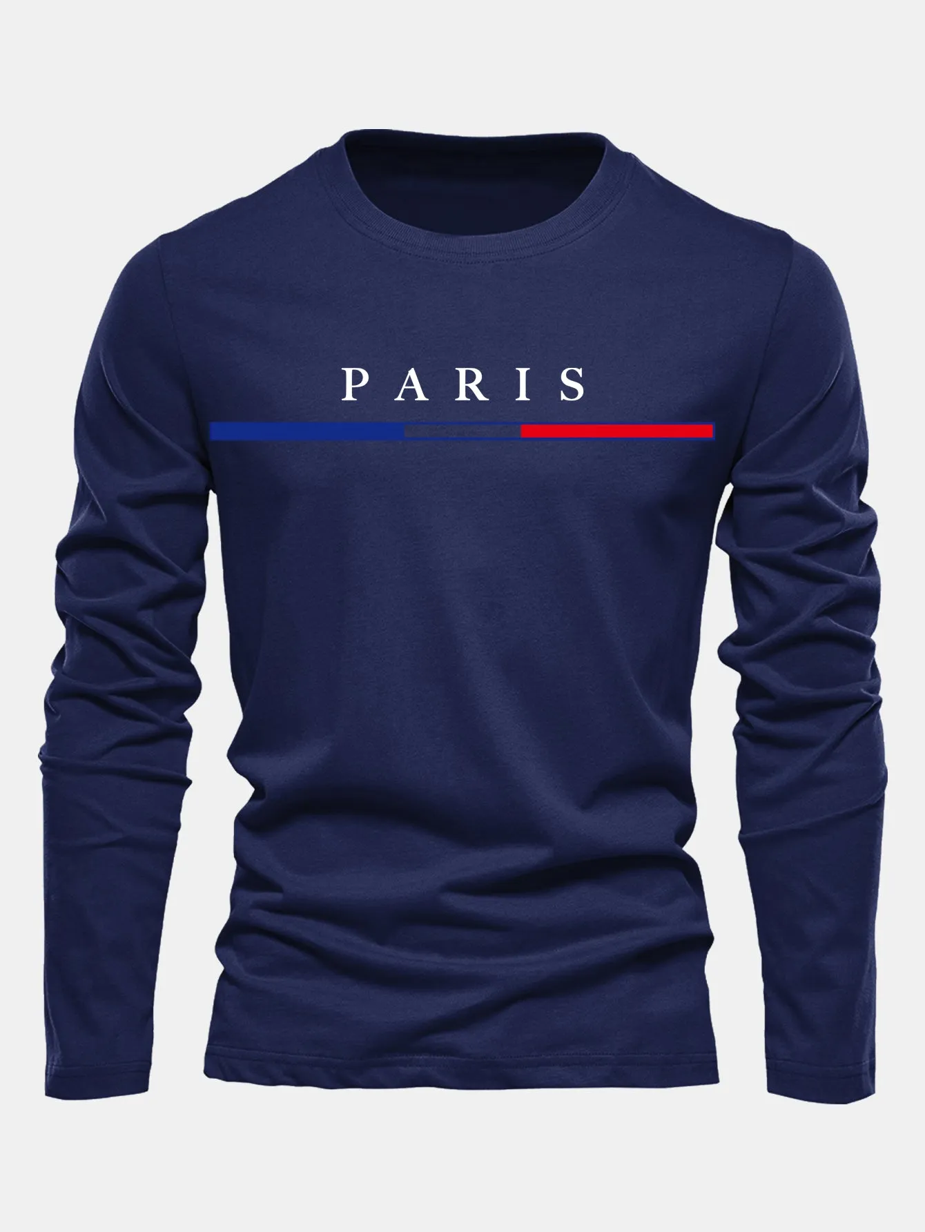 Long Sleeve Paris Print Cotton T-Shirt sold by Hoooyi product image thumbnail 3