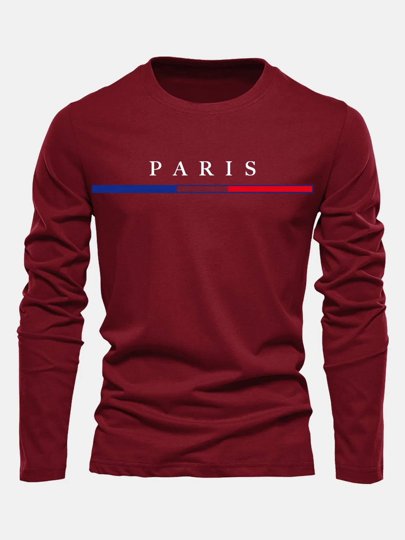 Long Sleeve Paris Print Cotton T-Shirt sold by Hoooyi product image thumbnail 4