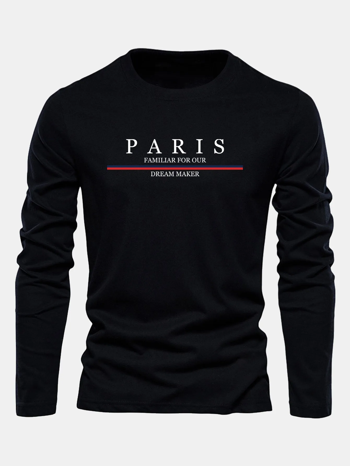 Long Sleeve Paris Print Cotton T-Shirt sold by Hoooyi product image thumbnail 2