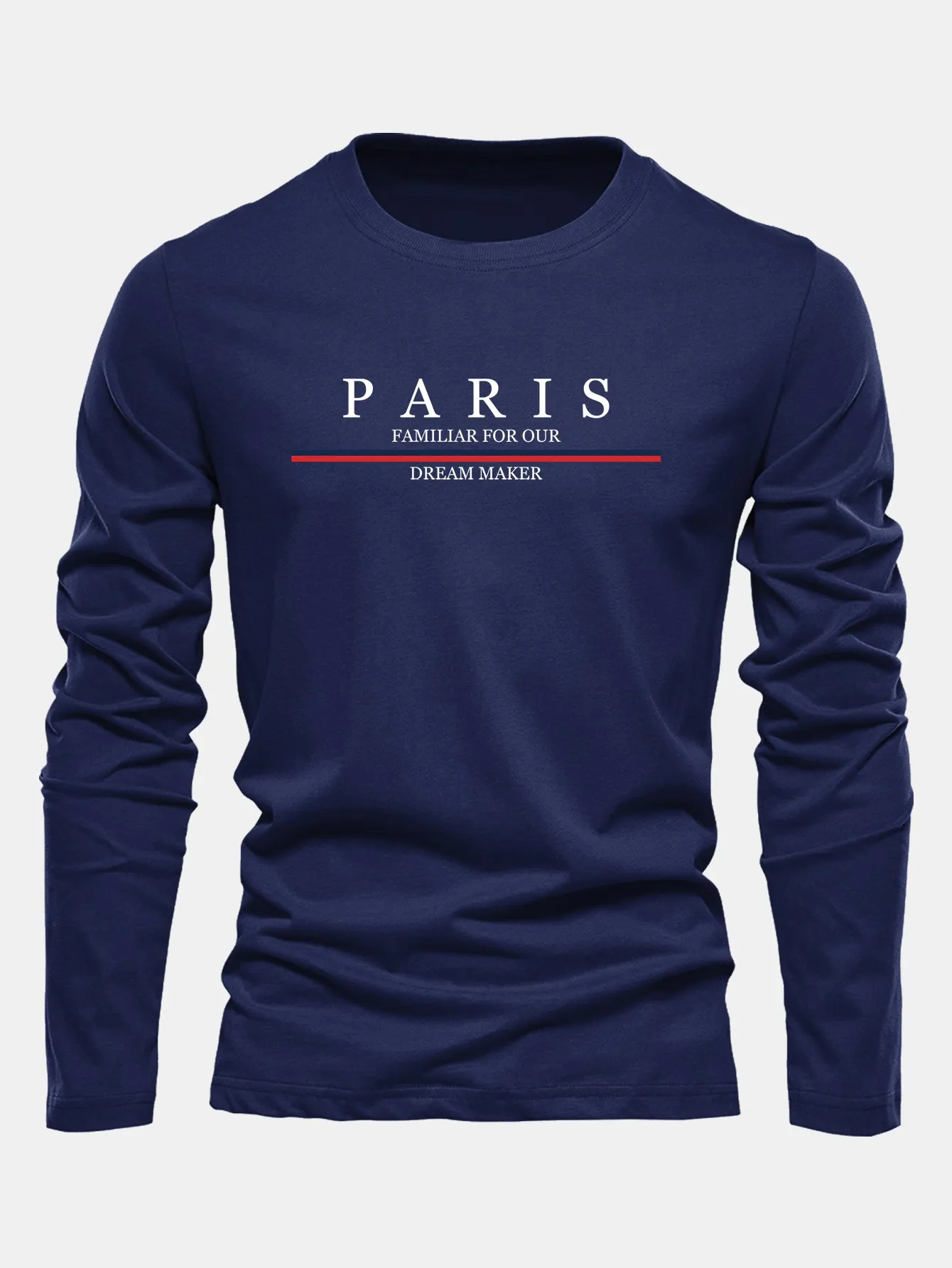 Long Sleeve Paris Print Cotton T-Shirt sold by Hoooyi product image thumbnail 3