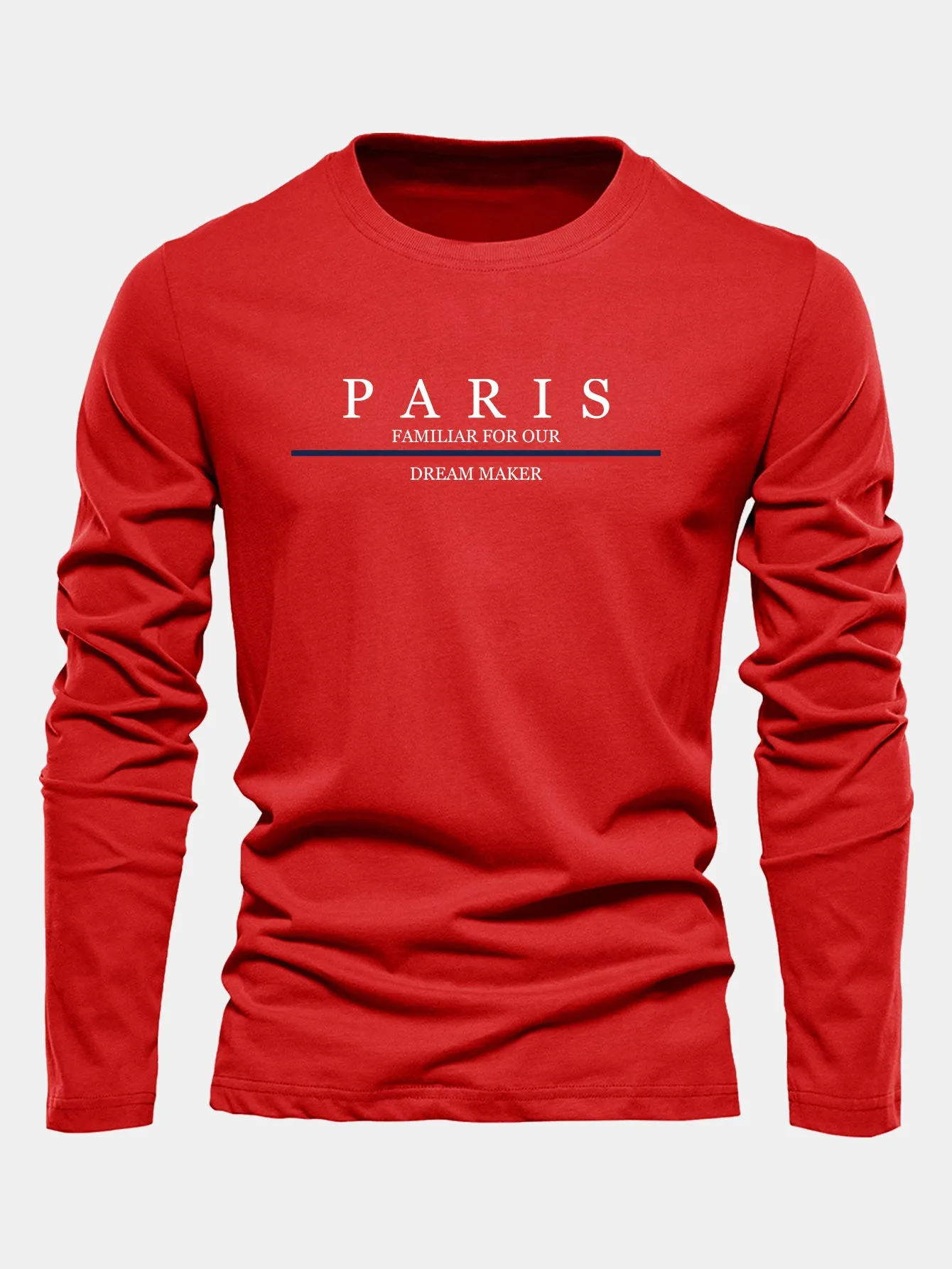 Long Sleeve Paris Print Cotton T-Shirt sold by Hoooyi product image thumbnail 5