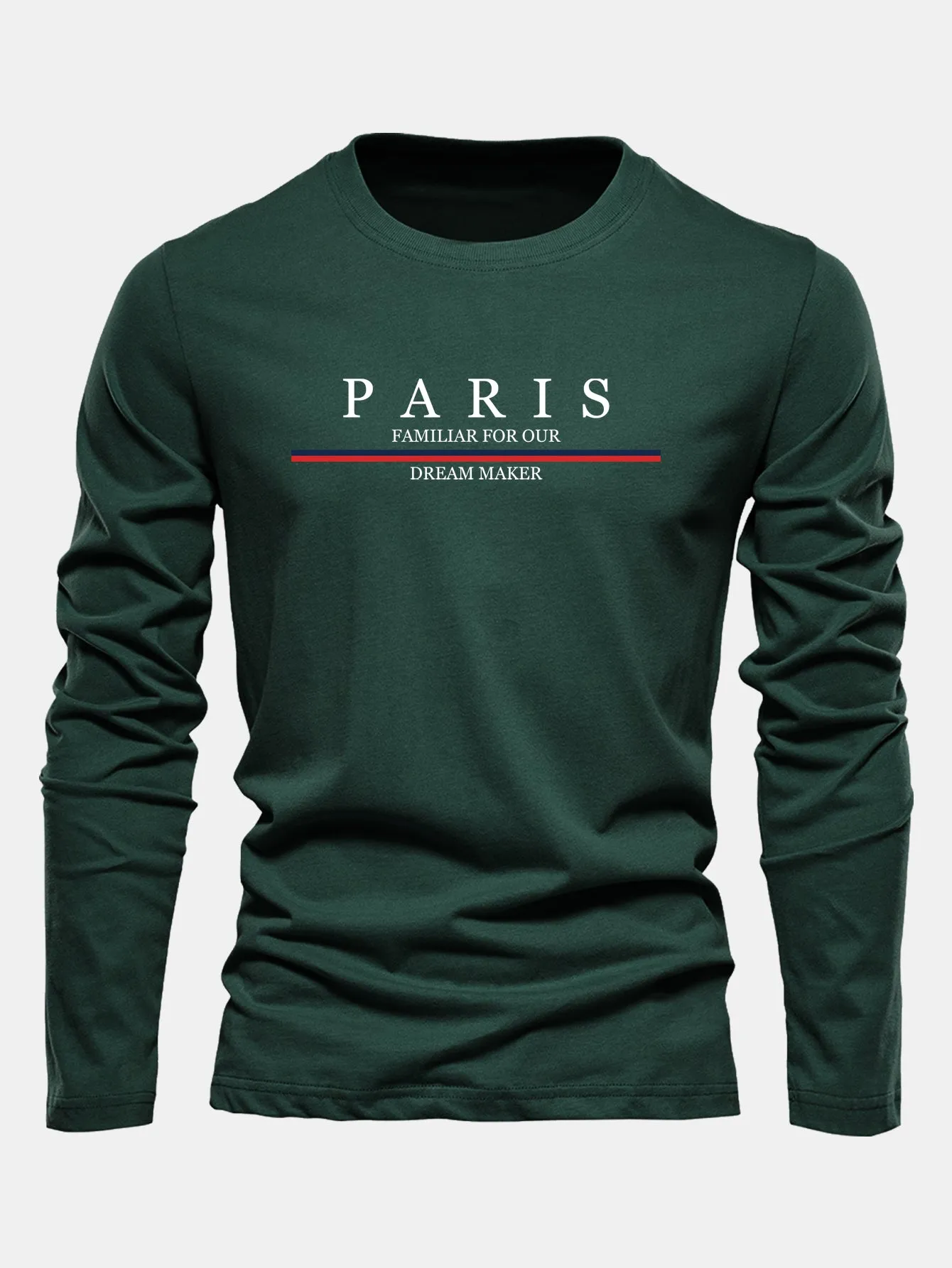 Long Sleeve Paris Print Cotton T-Shirt sold by Hoooyi product image thumbnail 4
