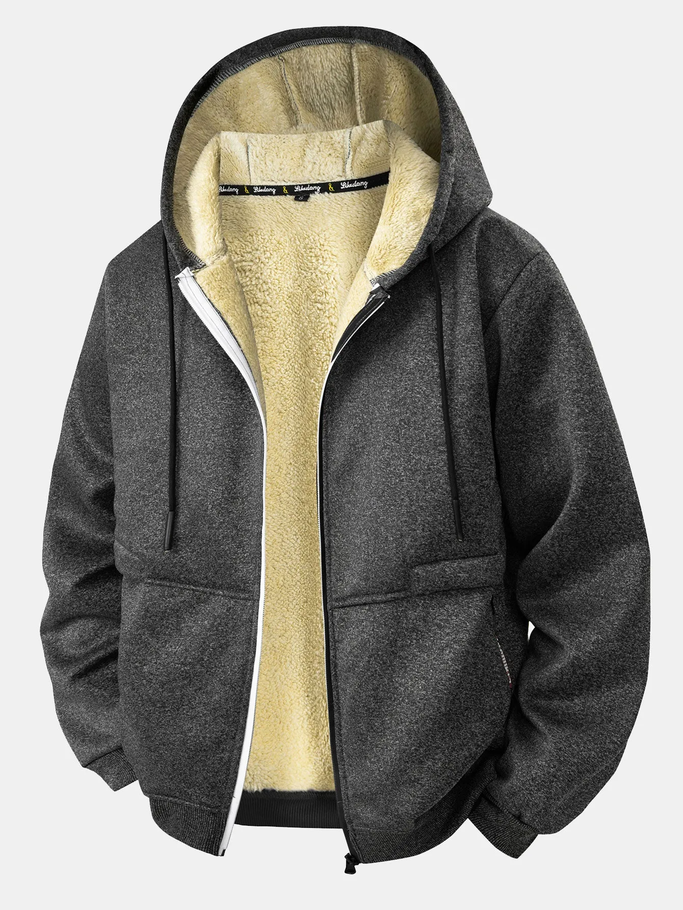 Teddy Lined Zipper Hoodie sold by Hoooyi product image thumbnail 4