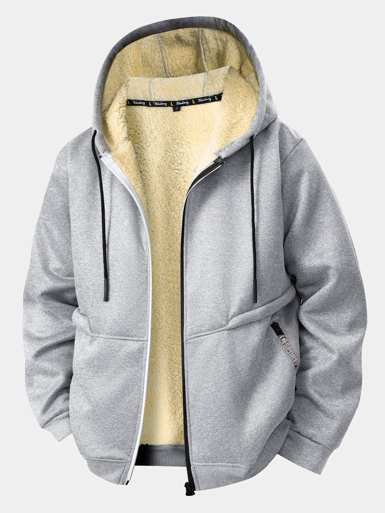 Teddy Lined Zipper Hoodie sold by Hoooyi product image thumbnail 2