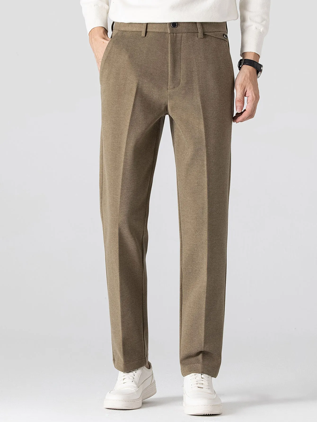 Woolen Straight Leg Trousers sold by Hoooyi