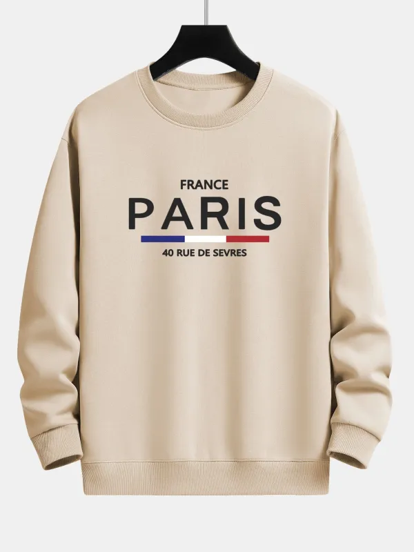 Paris Print Relax Fit Sweatshirt sold by Hoooyi