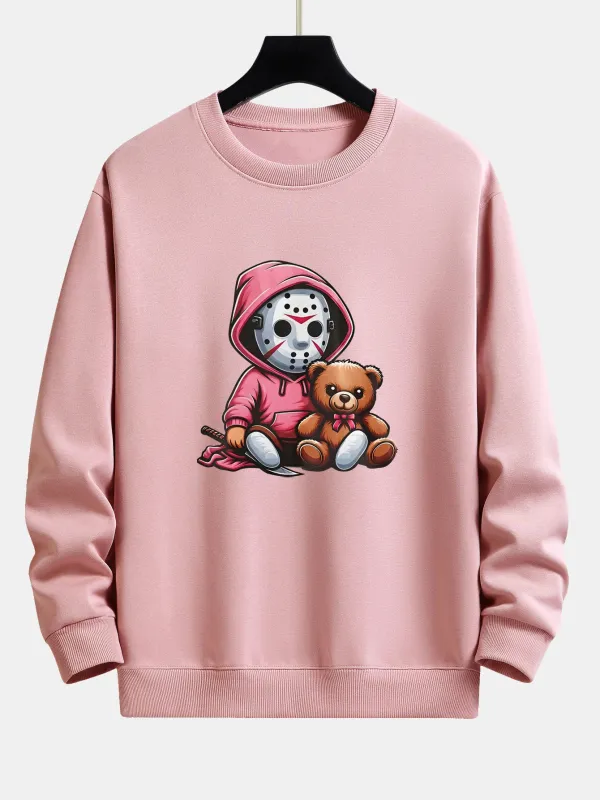 Halloween Bear Print Relax Fit Sweatshirt sold by Hoooyi