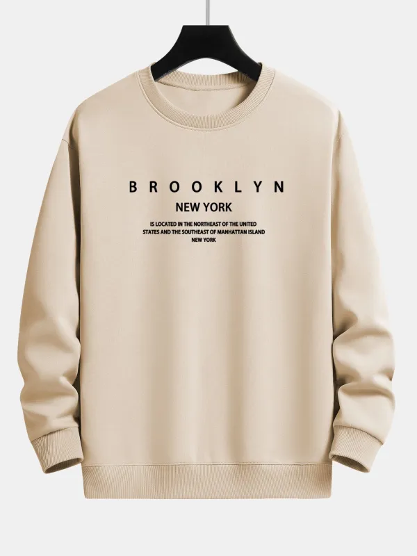 NY Brooklyn Print Relax Fit Sweatshirt sold by Hoooyi