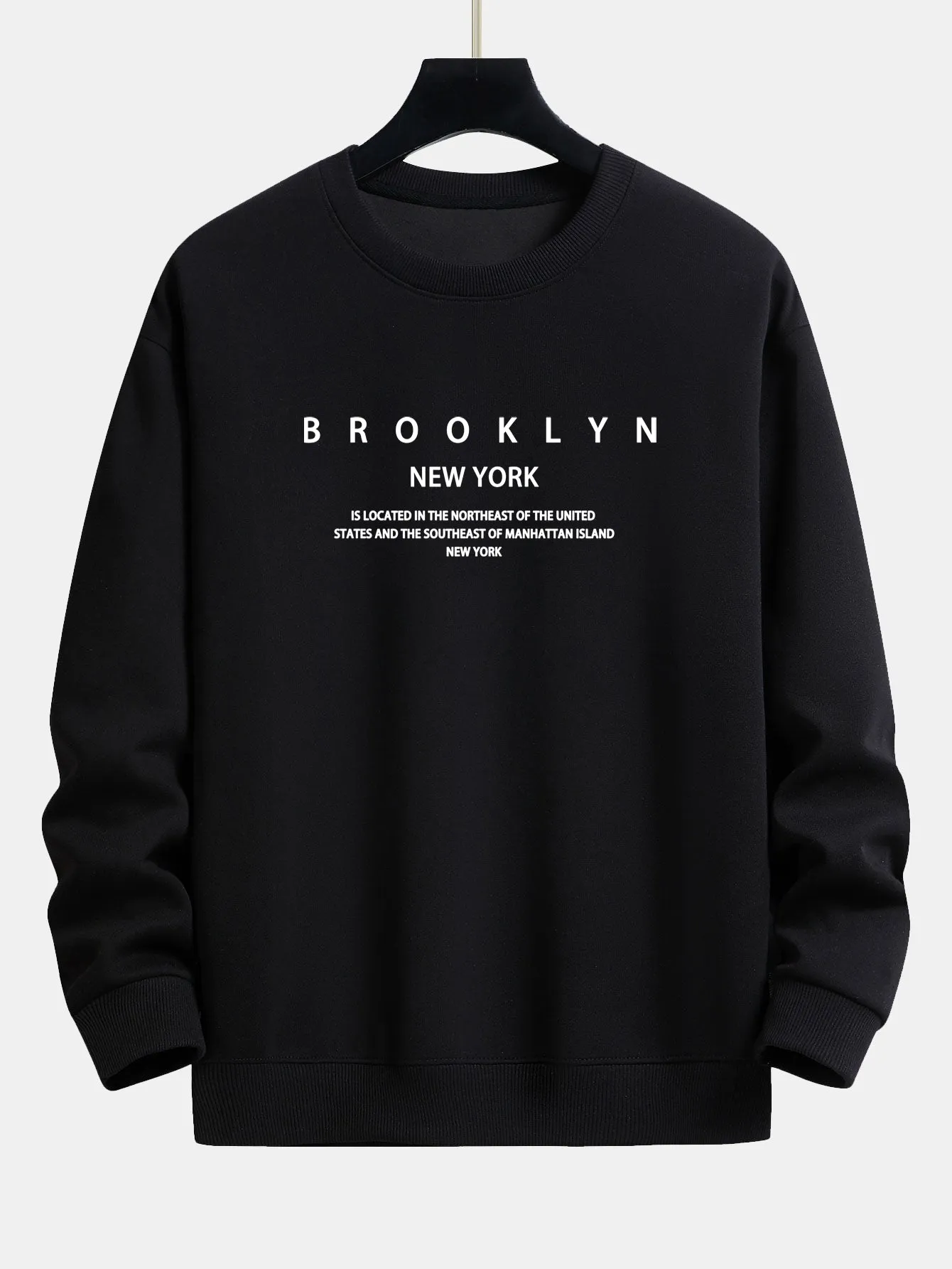 NY Brooklyn Print Relax Fit Sweatshirt sold by Hoooyi product image thumbnail 3