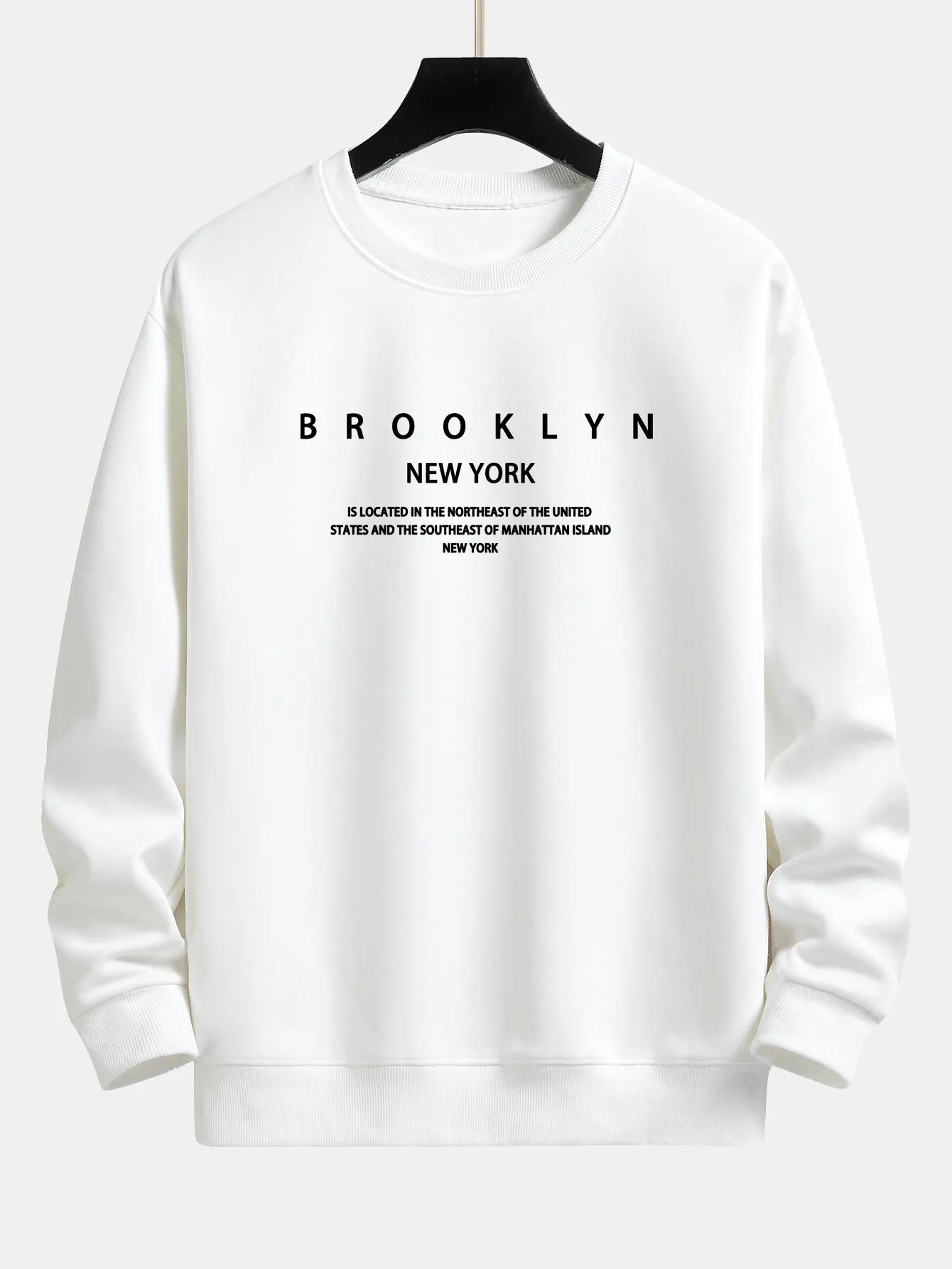 NY Brooklyn Print Relax Fit Sweatshirt sold by Hoooyi product image thumbnail 2