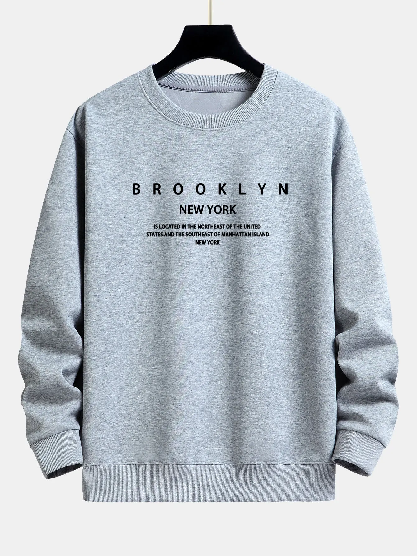 NY Brooklyn Print Relax Fit Sweatshirt sold by Hoooyi product image thumbnail 5