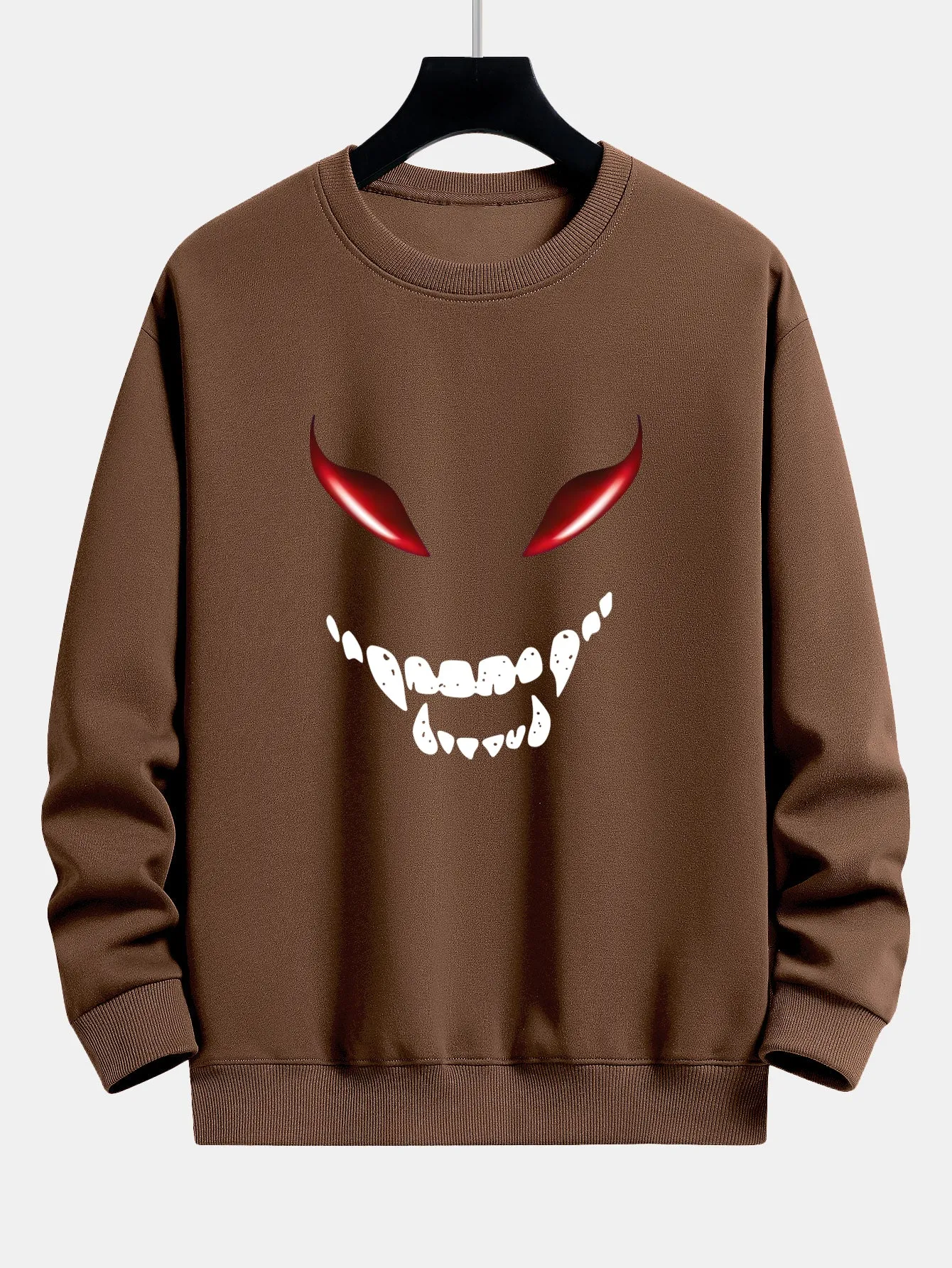 Horror Face Print Relax Fit Sweatshirt sold by Hoooyi product image thumbnail 2