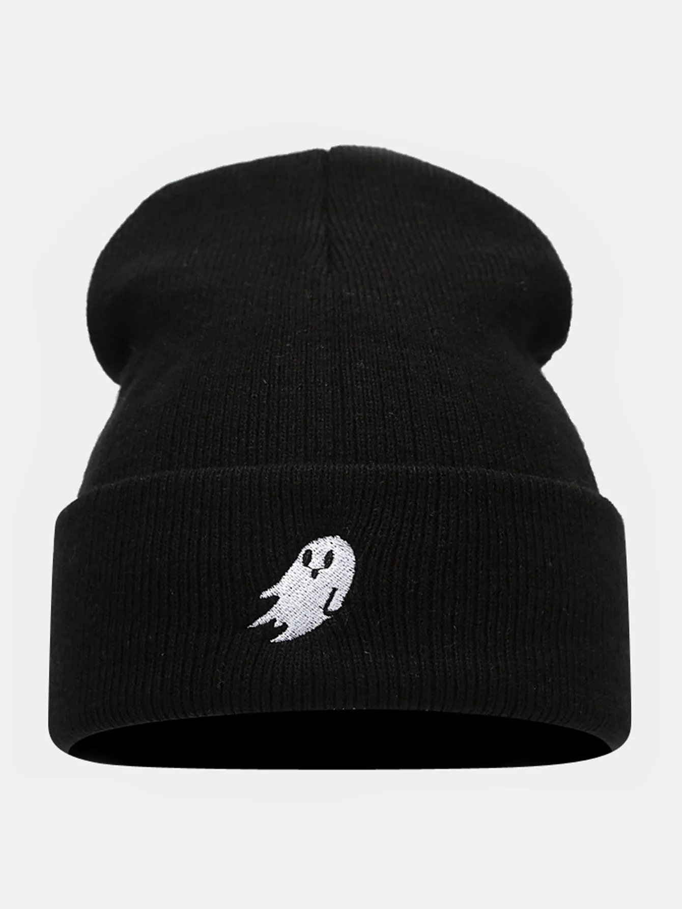Ghost Pattern Embroidered Warm Beanie Hat sold by Hoooyi product image thumbnail 4