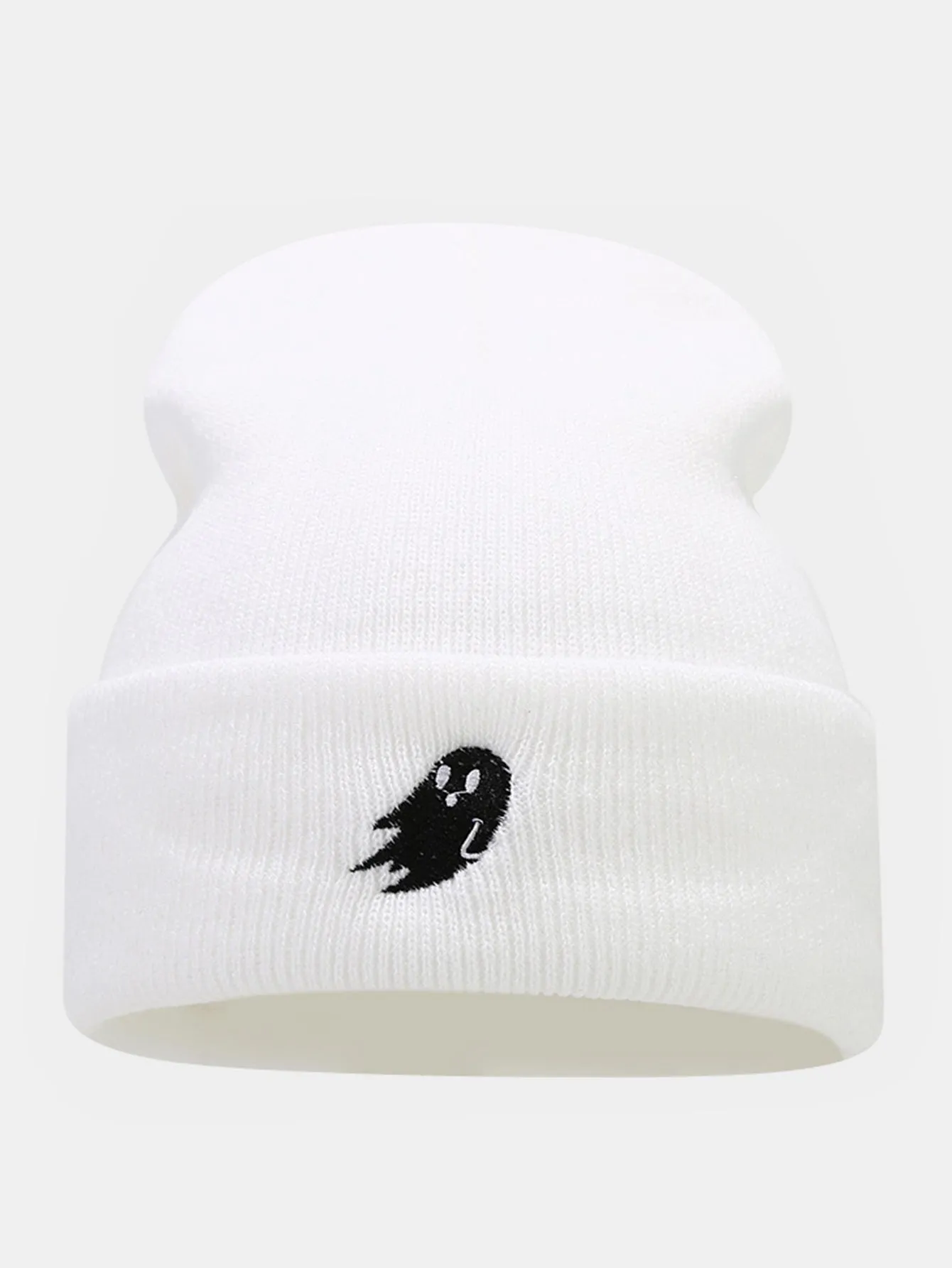 Ghost Pattern Embroidered Warm Beanie Hat sold by Hoooyi product image thumbnail 2