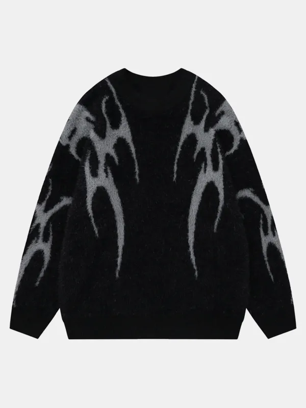 Gothic Printed Knit Sweater sold by Hoooyi