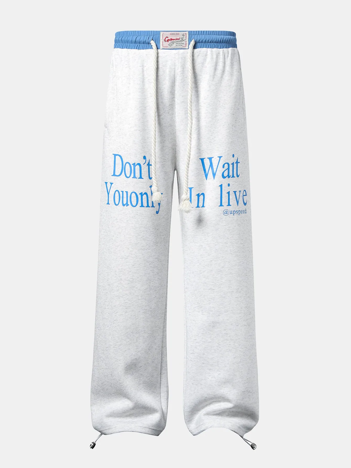 Slogan Print Straight Leg Baggy Sweatpants sold by Hoooyi product image thumbnail 4