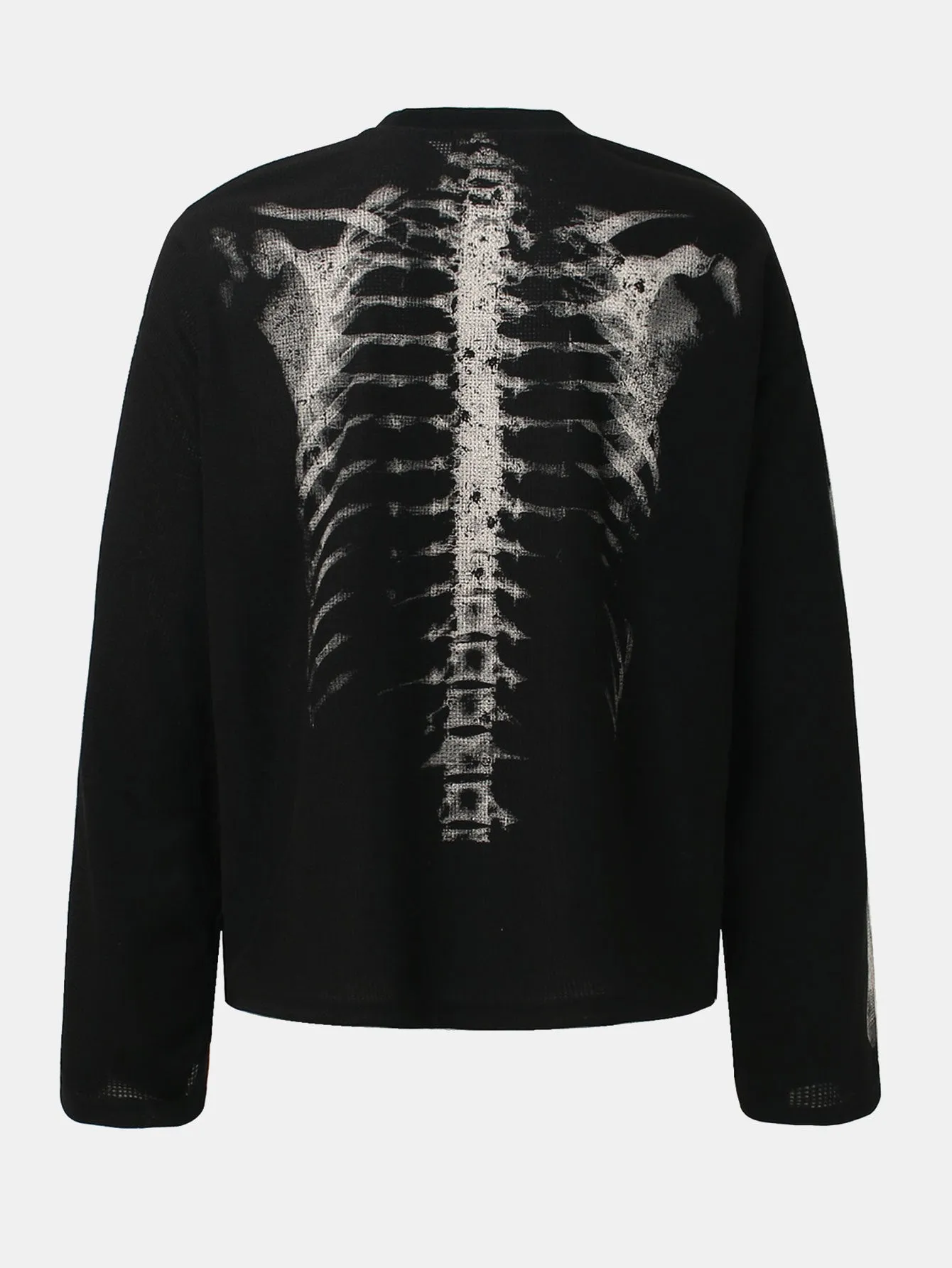 Oversize Skeleton Print Waffle T-Shirt sold by Hoooyi product image thumbnail 2