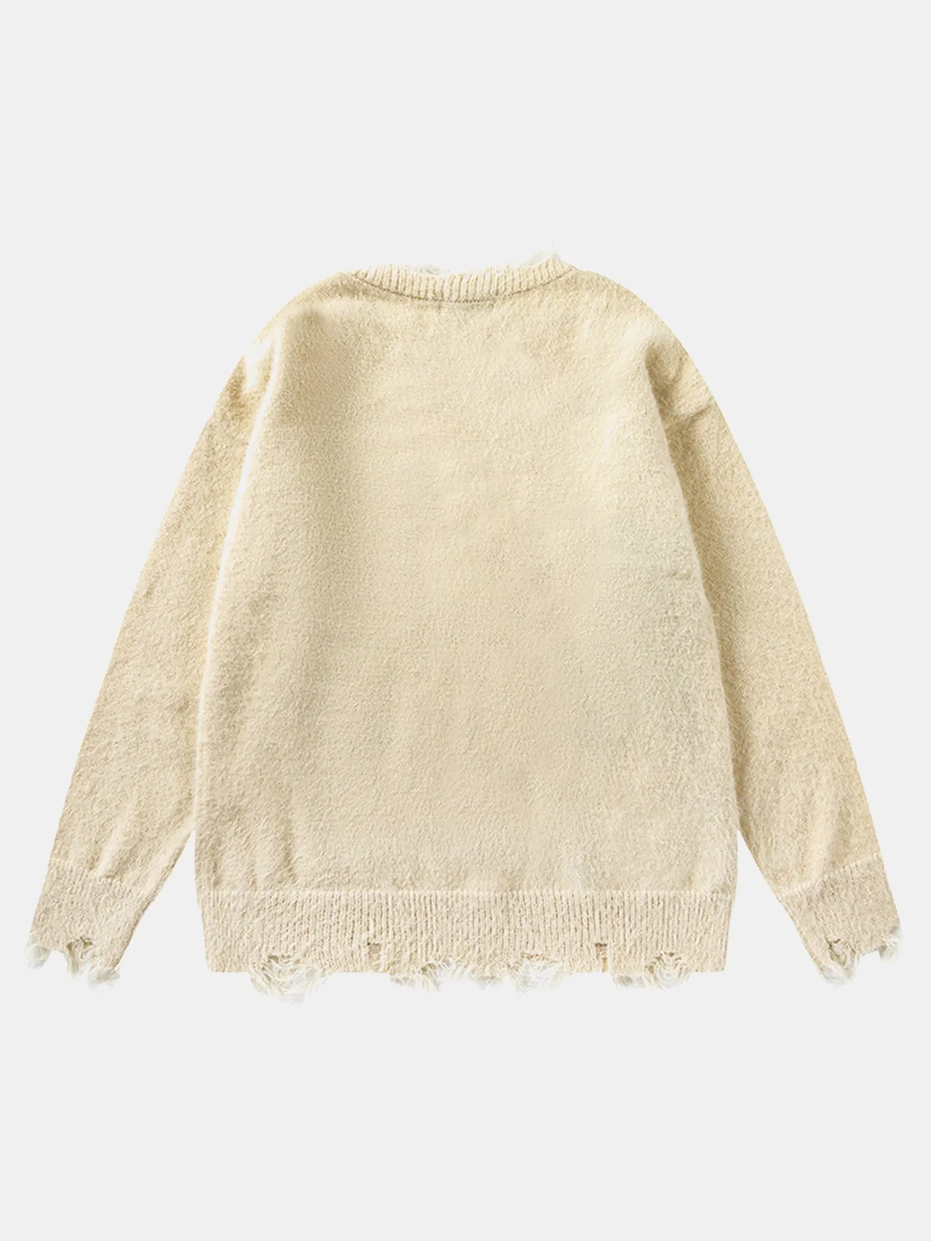 Cat Printed Distressed Knit Sweater sold by Hoooyi product image thumbnail 2