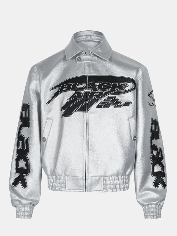 Black Air Techwear Leather Jacket sold by Hoooyi