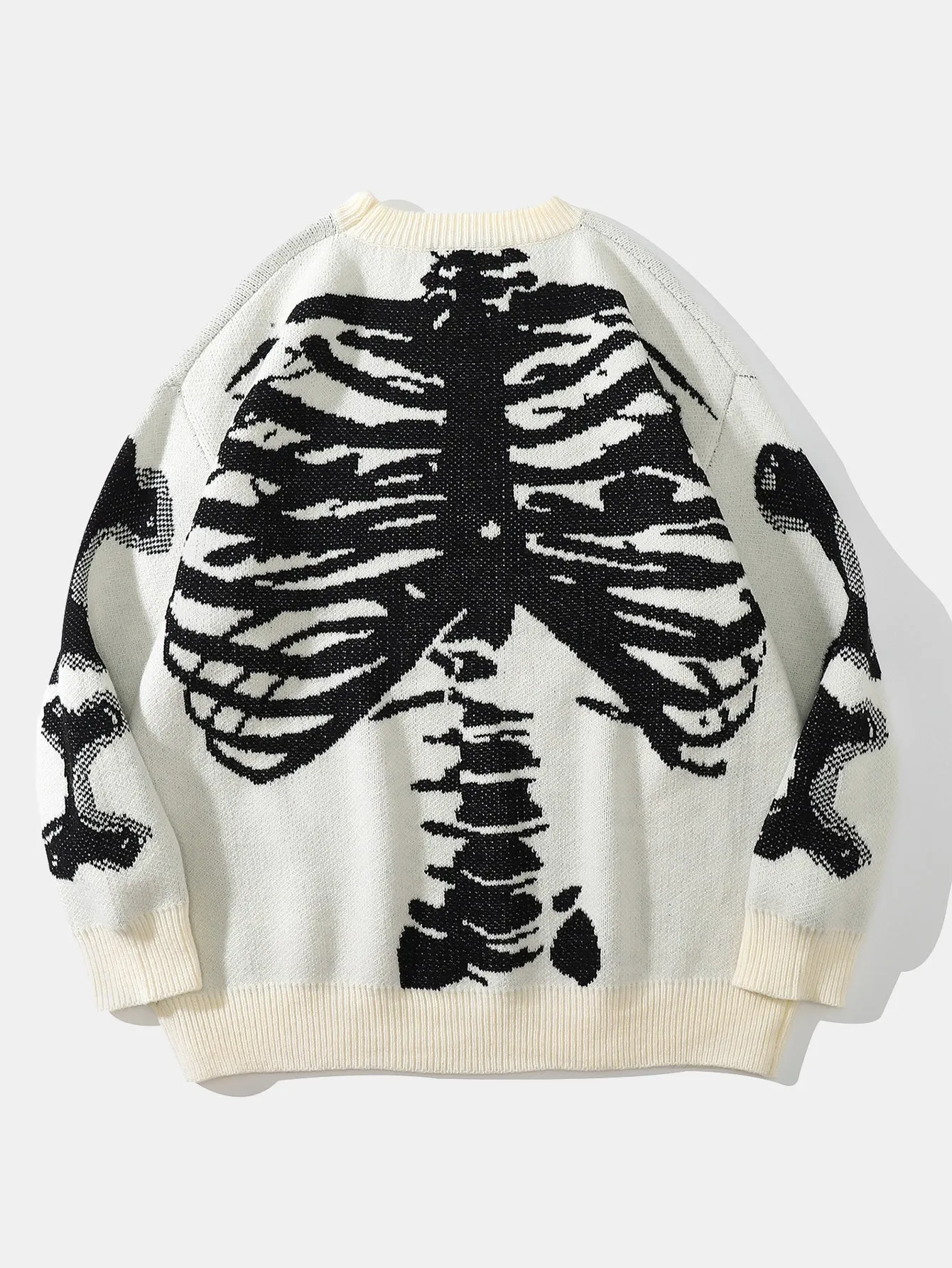 Skeleton Back Print Crew Neck Knit Sweater sold by Hoooyi product image thumbnail 3