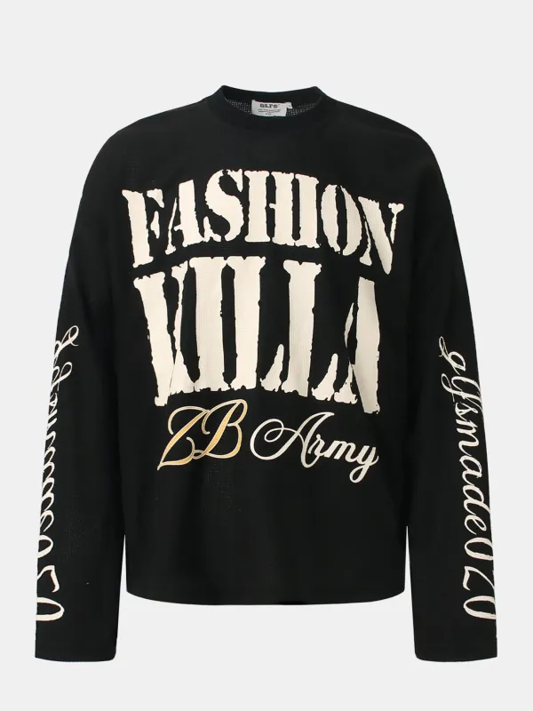 Oversize Slogan Print Waffle T-Shirt sold by Hoooyi